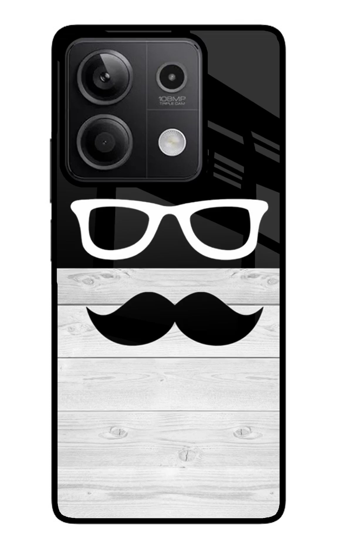 Mustache Redmi Note 13 5G Glass Case - Mustache Redmi Note 13 5G Glass Case Mustache Redmi Note 13 5G Glass Case