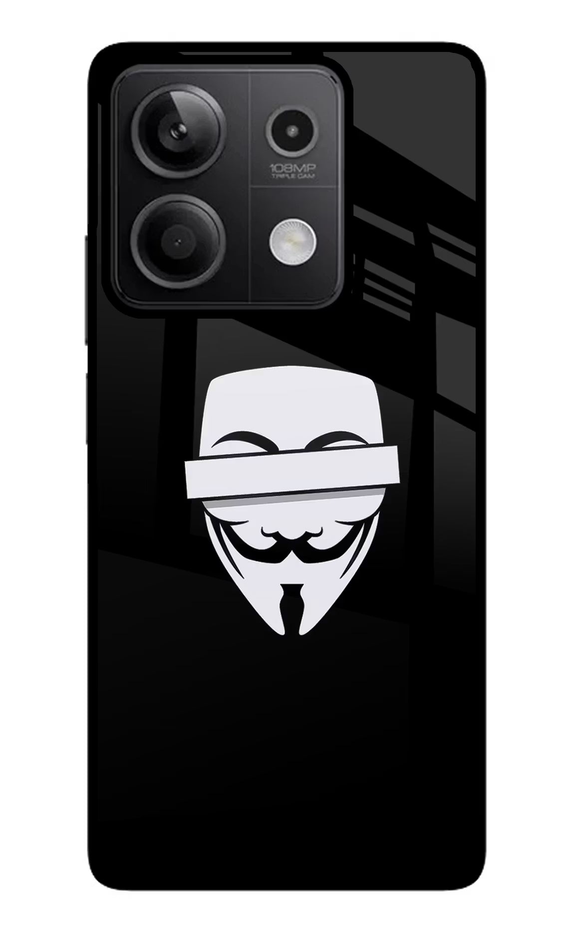Anonymous Face Redmi Note 13 5G Glass Case - Anonymous Face Redmi Note 13 5G Glass Case Anonymous Face Redmi Note 13 5G Glass Case