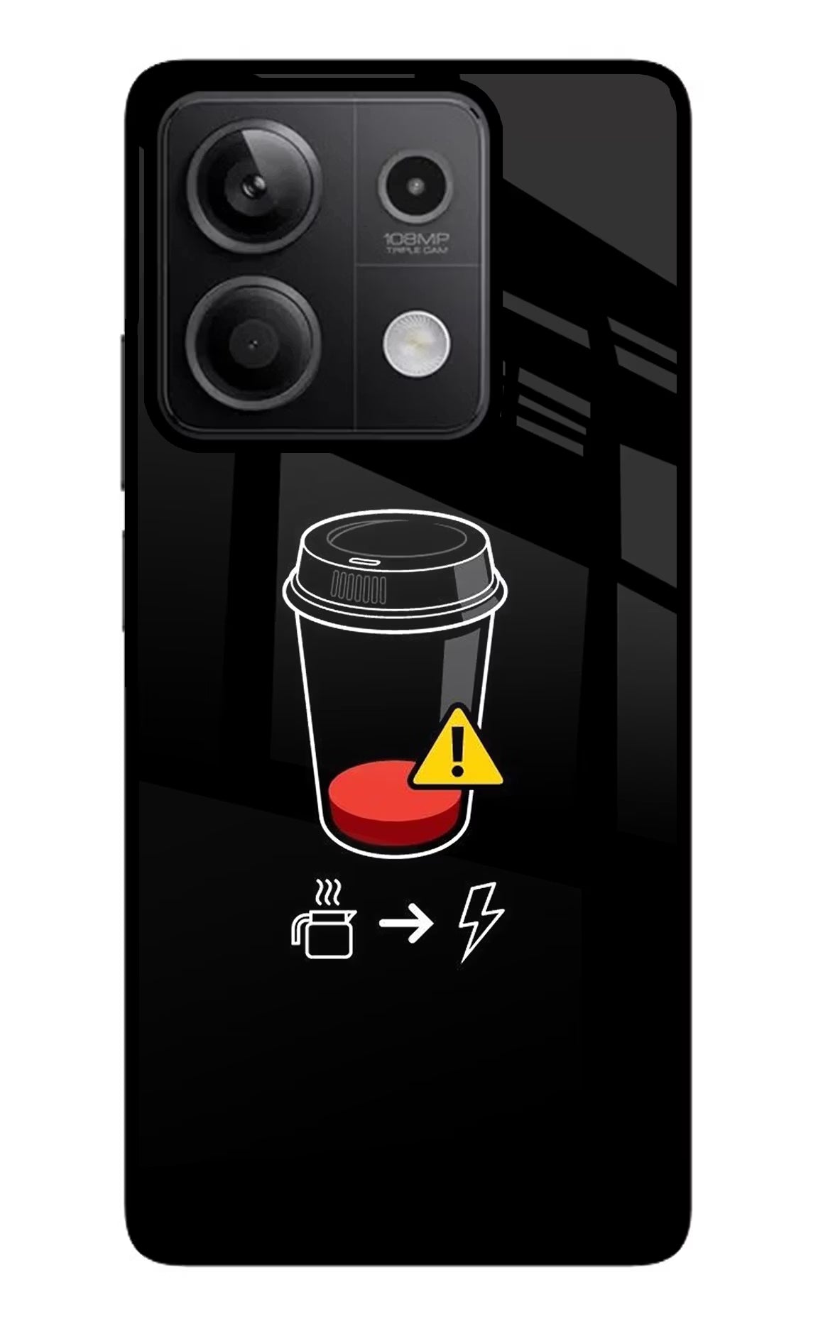 Coffee Redmi Note 13 5G Glass Case - Coffee Redmi Note 13 5G Glass Case Coffee Redmi Note 13 5G Glass Case