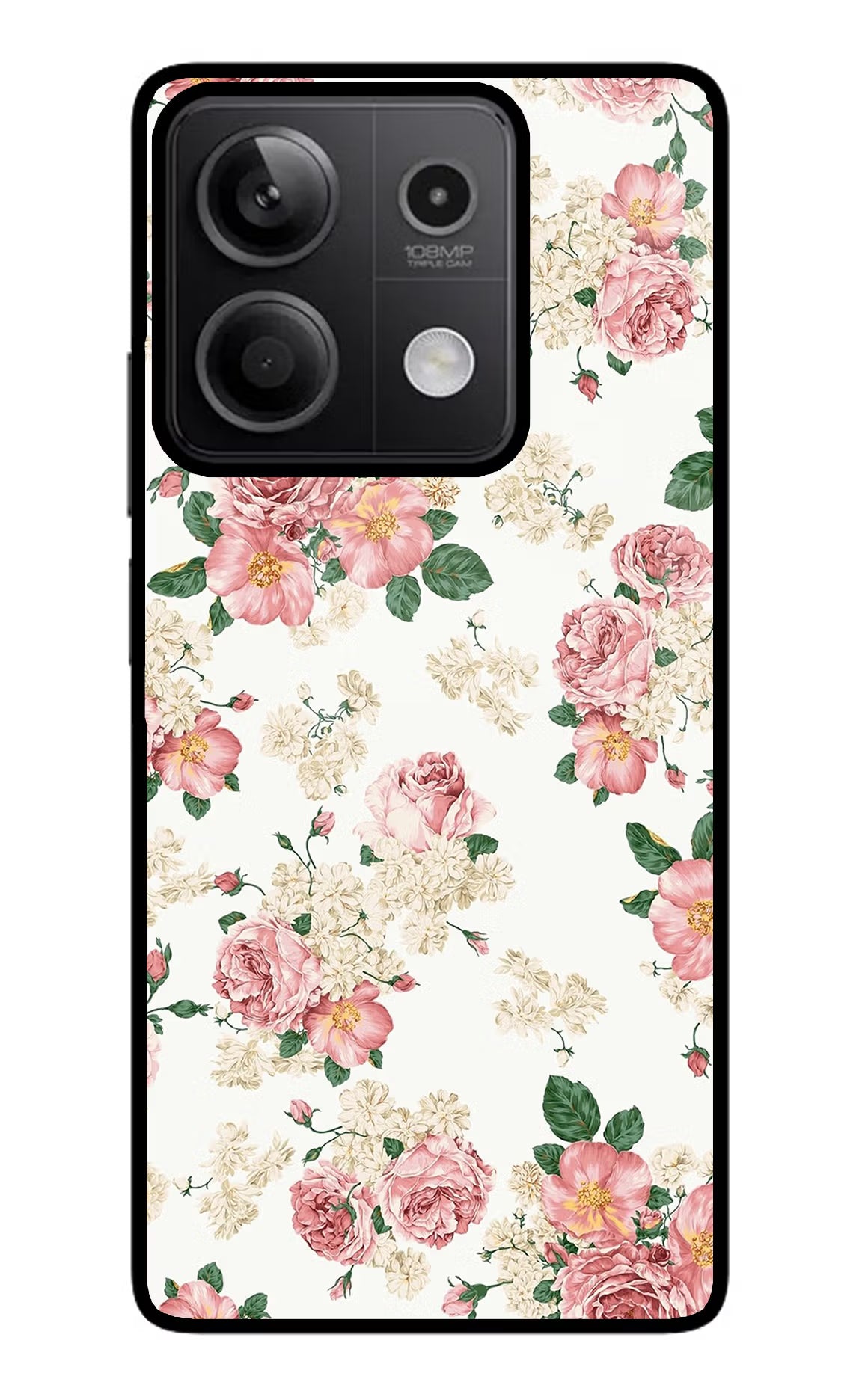 Flowers Redmi Note 13 5G Glass Case - Flowers Redmi Note 13 5G Glass Case Flowers Redmi Note 13 5G Glass Case