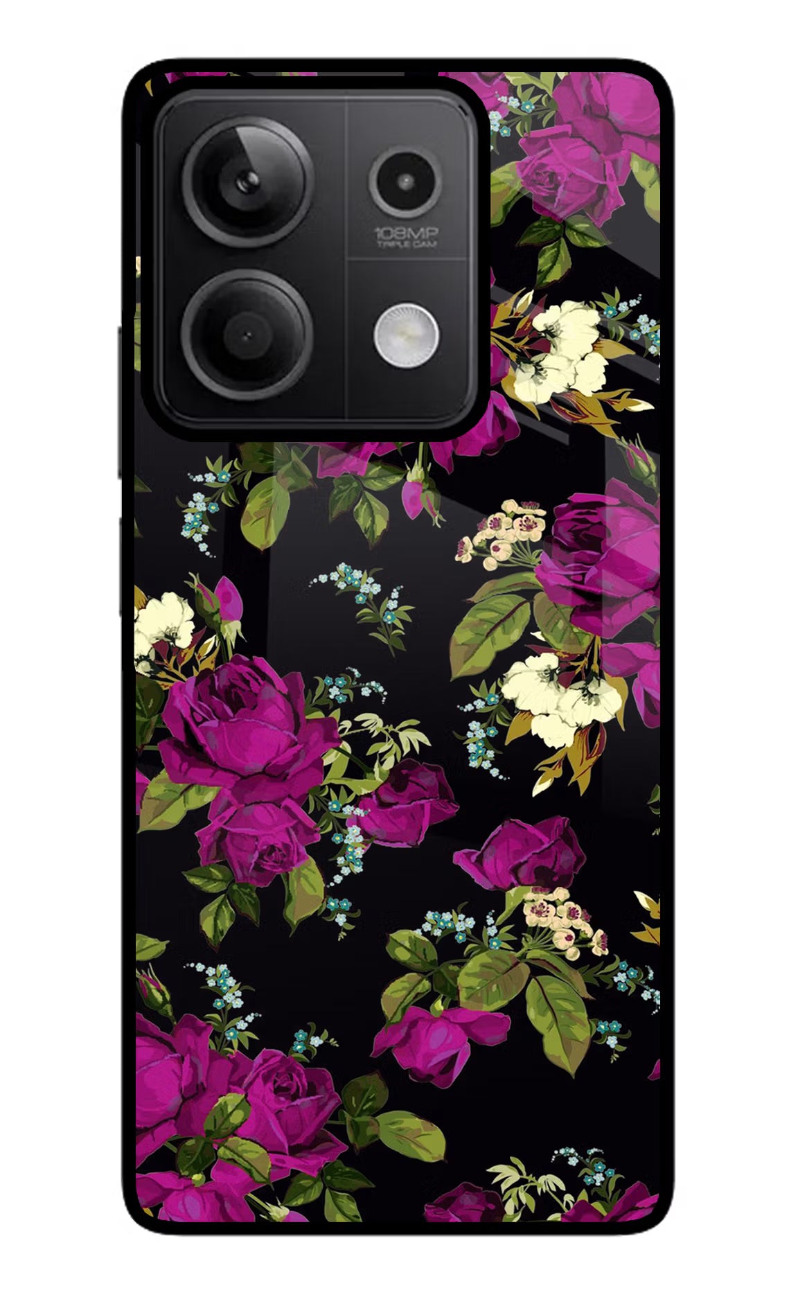 Flowers Redmi Note 13 5G Glass Case - Flowers Redmi Note 13 5G Glass Case Flowers Redmi Note 13 5G Glass Case