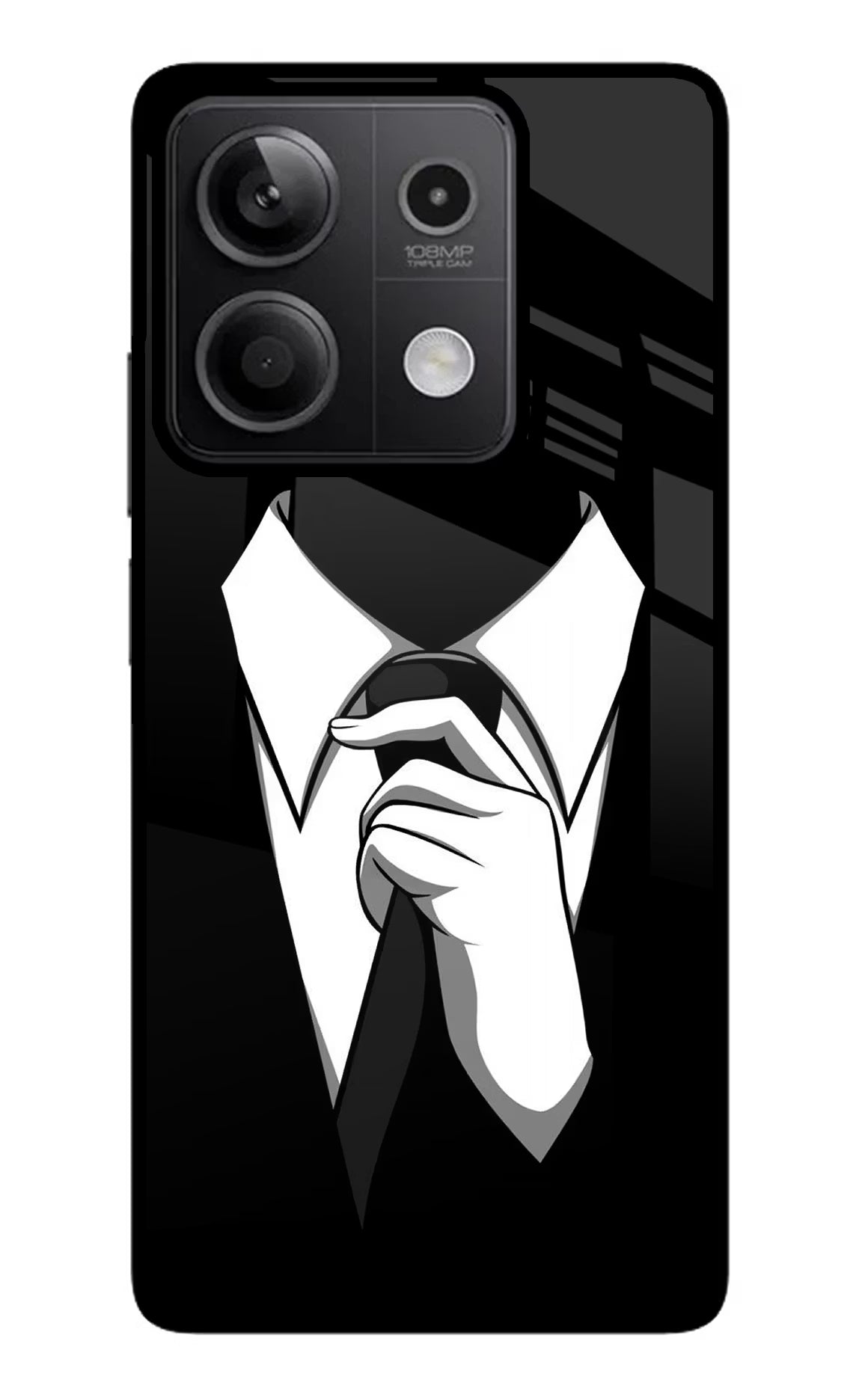 Black Tie Redmi Note 13 5G Glass Case - Black Tie Redmi Note 13 5G Glass Case Black Tie Redmi Note 13 5G Glass Case