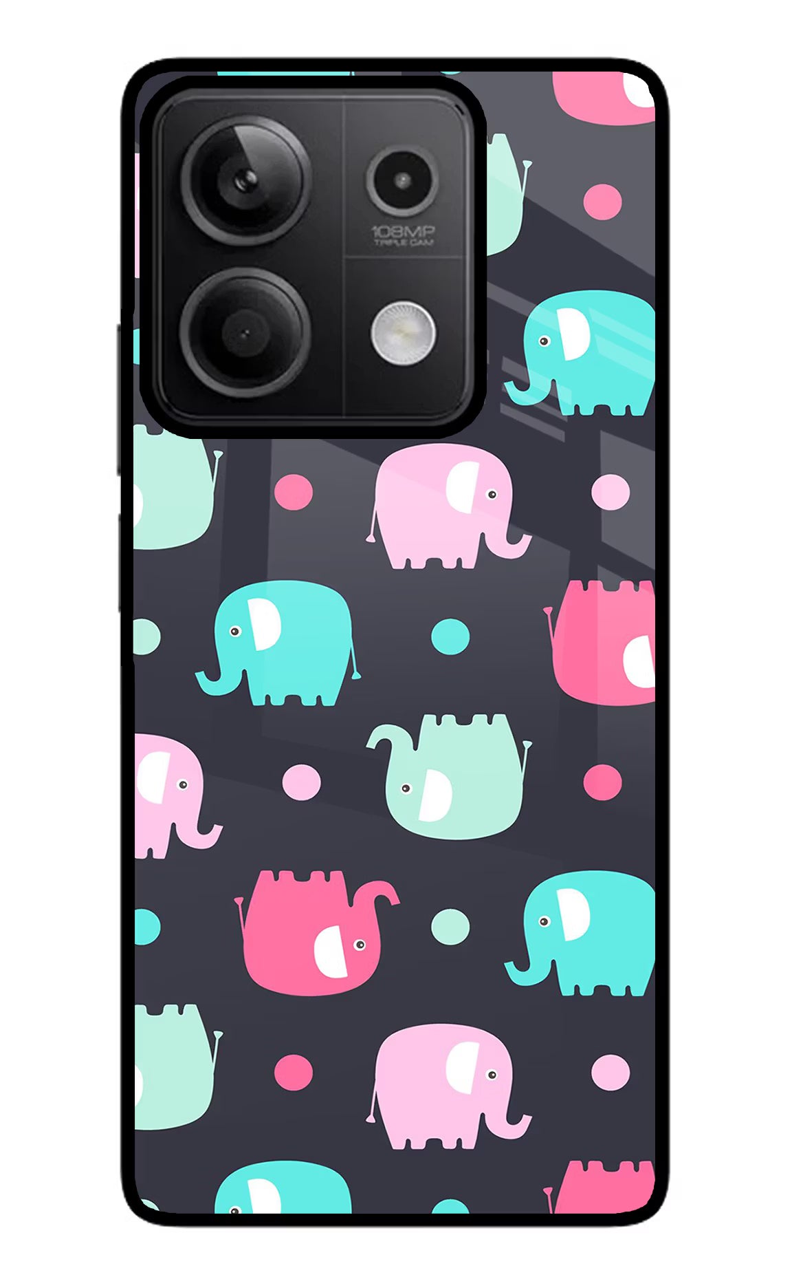 Elephants Redmi Note 13 5G Glass Case - Elephants Redmi Note 13 5G Glass Case Elephants Redmi Note 13 5G Glass Case