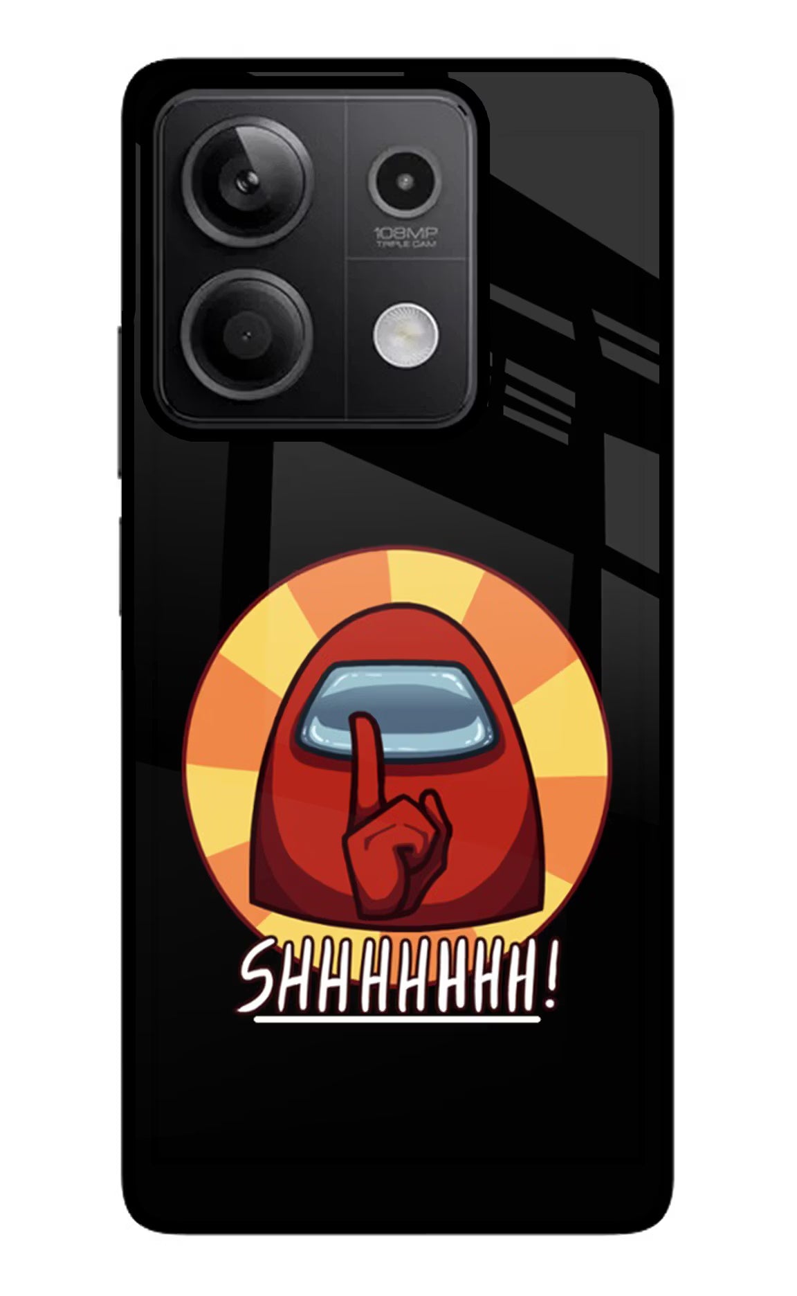 Among Us Shhh! Redmi Note 13 5G Glass Case - Among Us Shhh! Redmi Note 13 5G Glass Case Among Us Shhh! Redmi Note 13 5G Glass Case