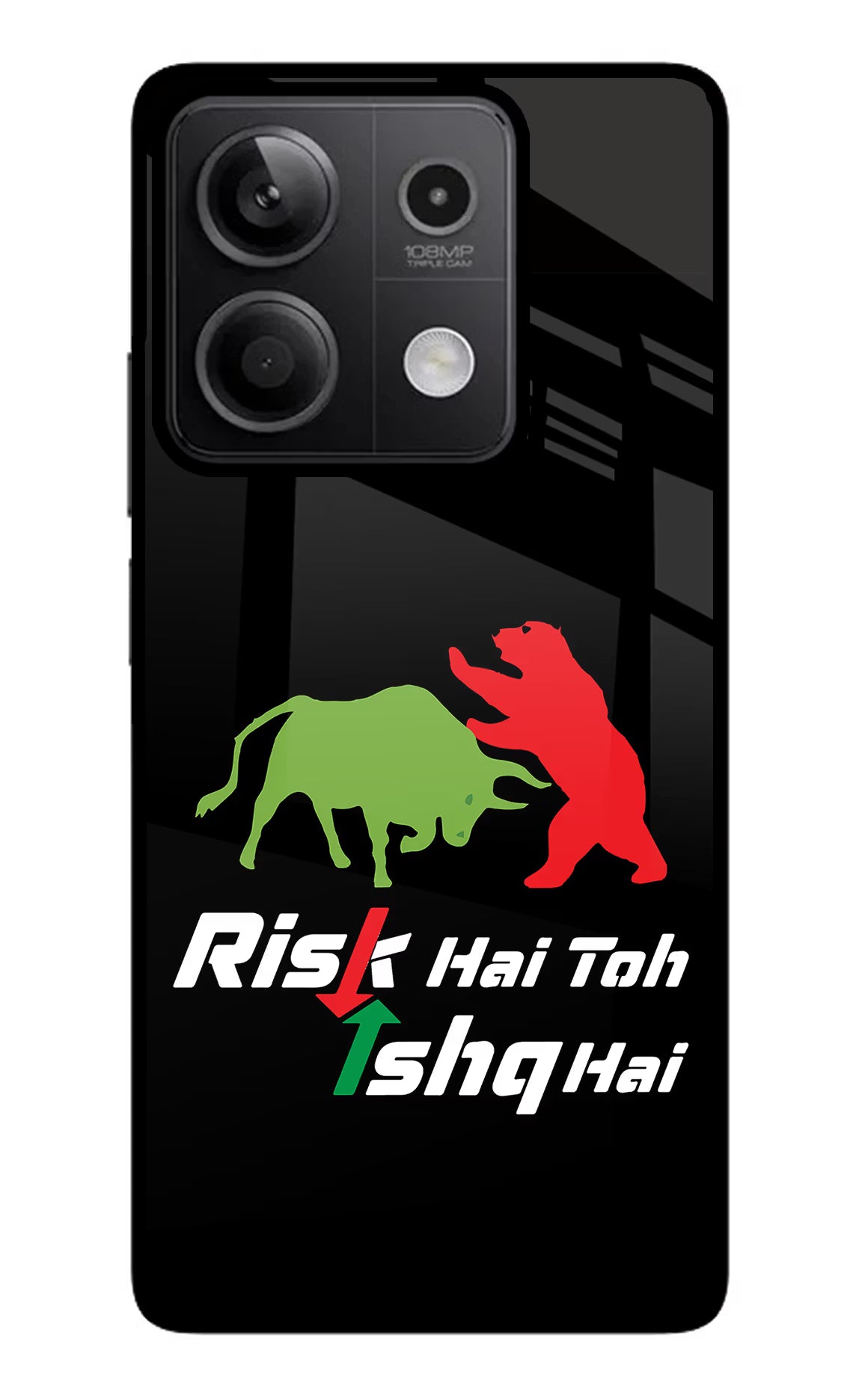 Risk Hai Toh Ishq Hai Redmi Note 13 5G Glass Case - Risk Hai Toh Ishq Hai Redmi Note 13 5G Glass Case Risk Hai Toh Ishq Hai Redmi Note 13 5G Glass Case