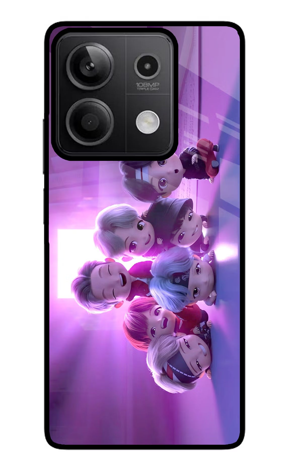BTS Chibi Redmi Note 13 5G Glass Case - BTS Chibi Redmi Note 13 5G Glass Case BTS Chibi Redmi Note 13 5G Glass Case