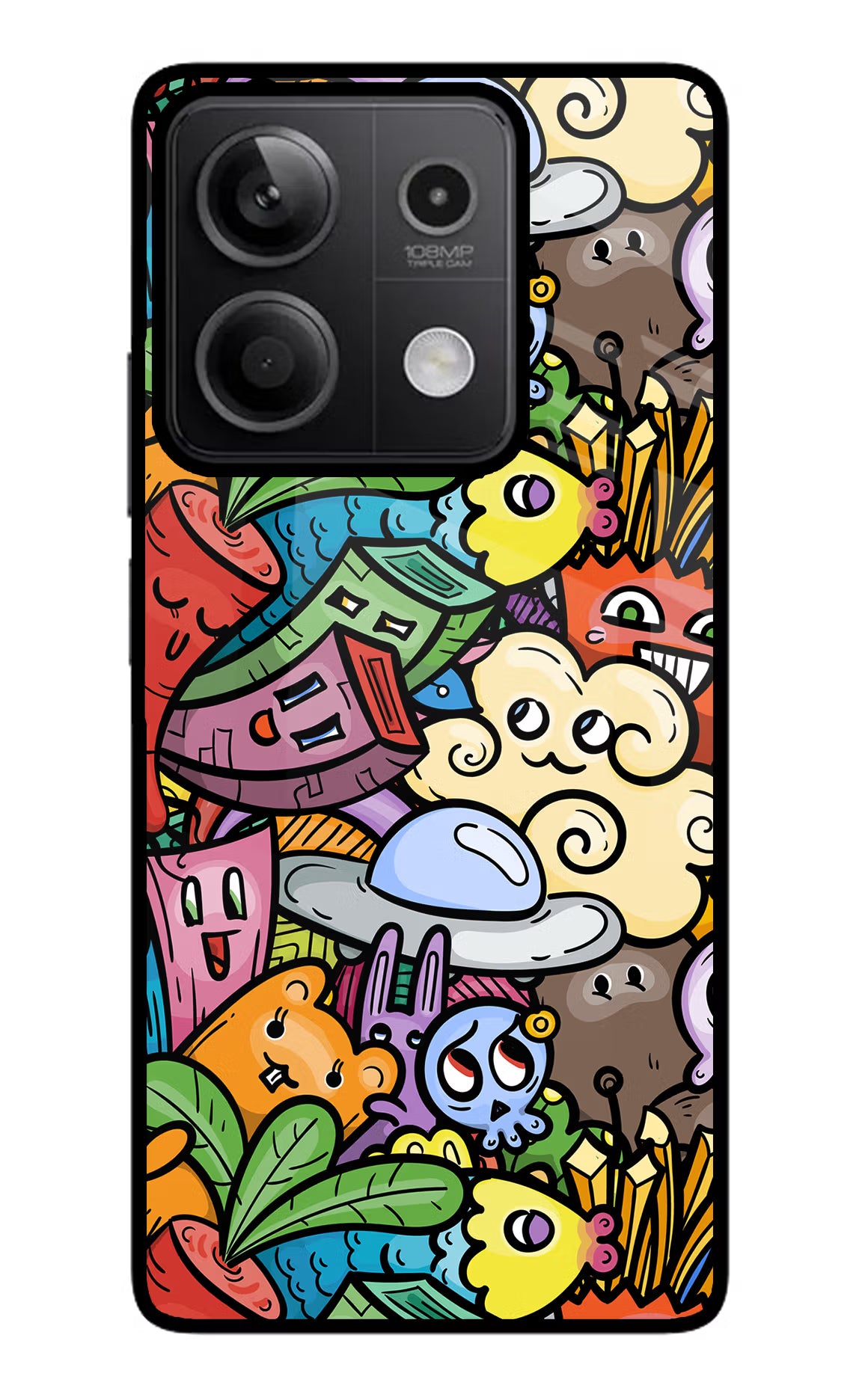 Veggie Doodle Redmi Note 13 5G Glass Case - Veggie Doodle Redmi Note 13 5G Glass Case Veggie Doodle Redmi Note 13 5G Glass Case