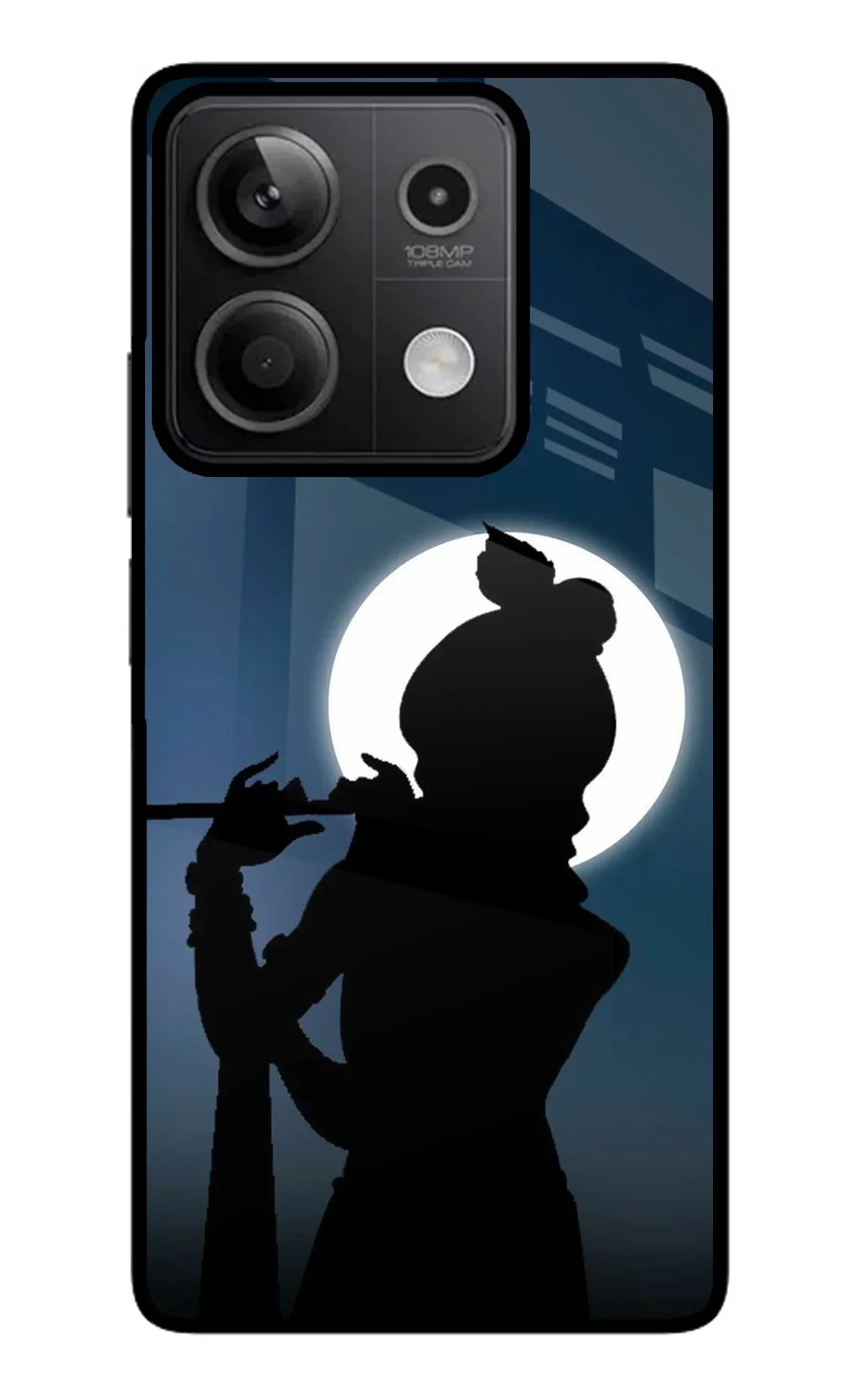 Shri Krishna Silhouette Redmi Note 13 5G Glass Case - Shri Krishna Silhouette Redmi Note 13 5G Glass Case Shri Krishna Silhouette Redmi Note 13 5G Glass Case