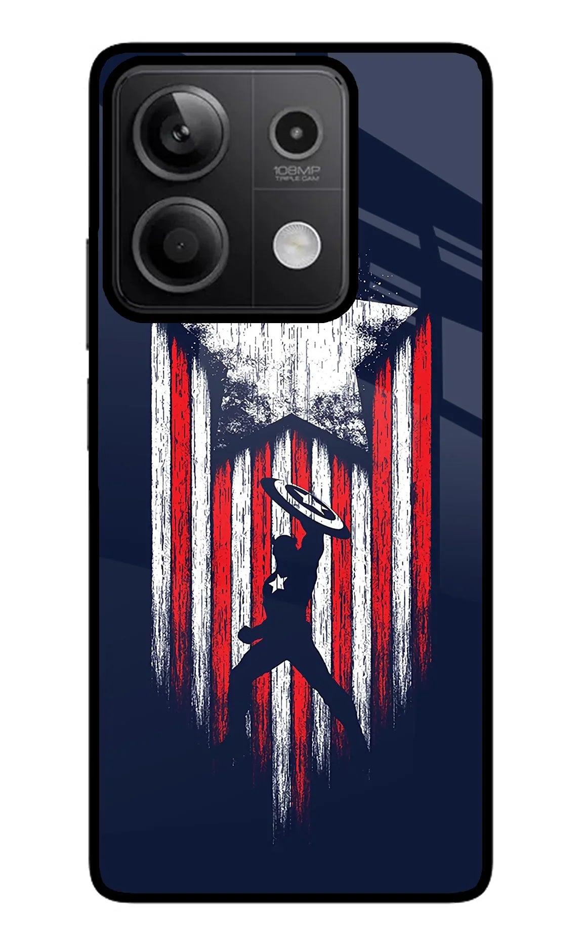 Captain America Marvel Art Redmi Note 13 5G Glass Case - Captain America Marvel Art Redmi Note 13 5G Glass Case Captain America Marvel Art Redmi Note 13 5G Glass Case