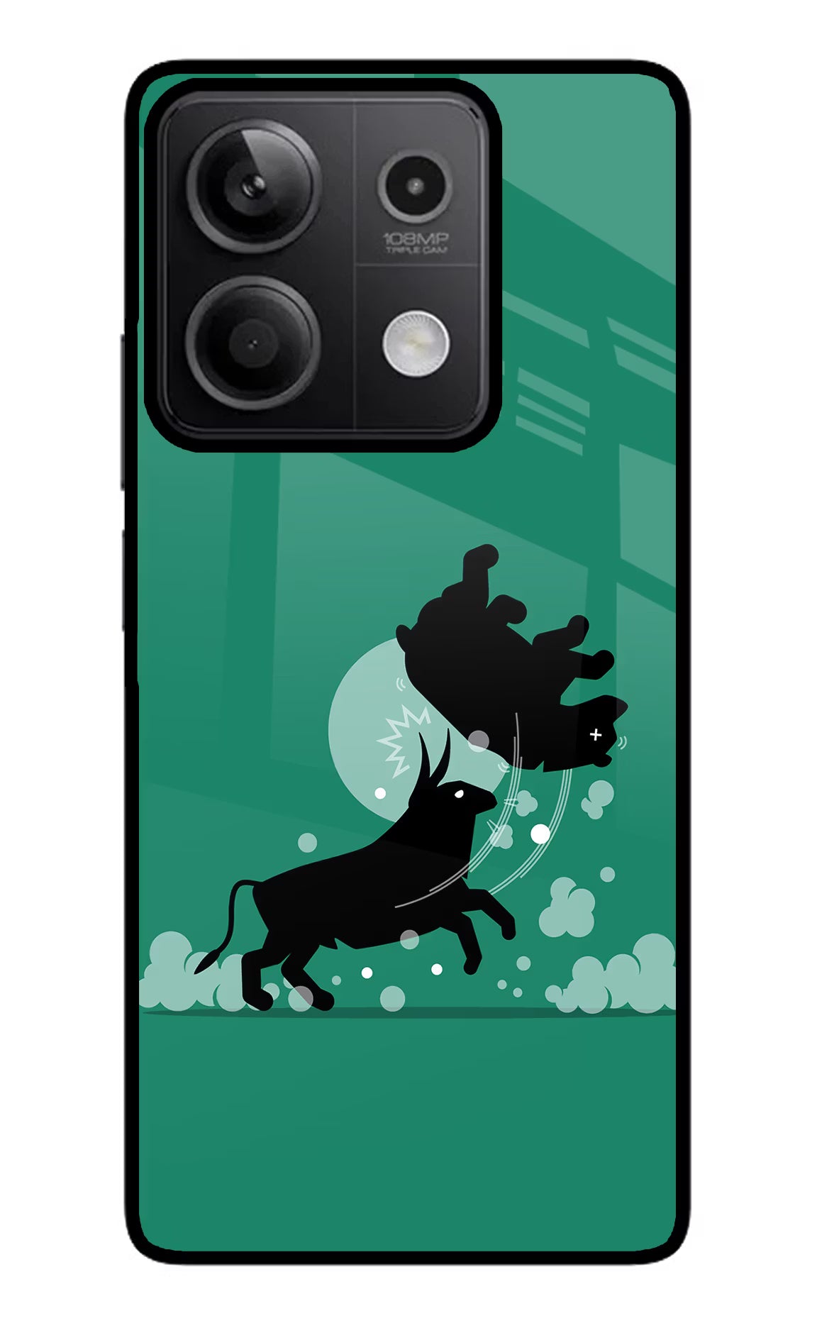 Bull Conqueror Redmi Note 13 5G Glass Case - Bull Conqueror Redmi Note 13 5G Glass Case Bull Conqueror Redmi Note 13 5G Glass Case