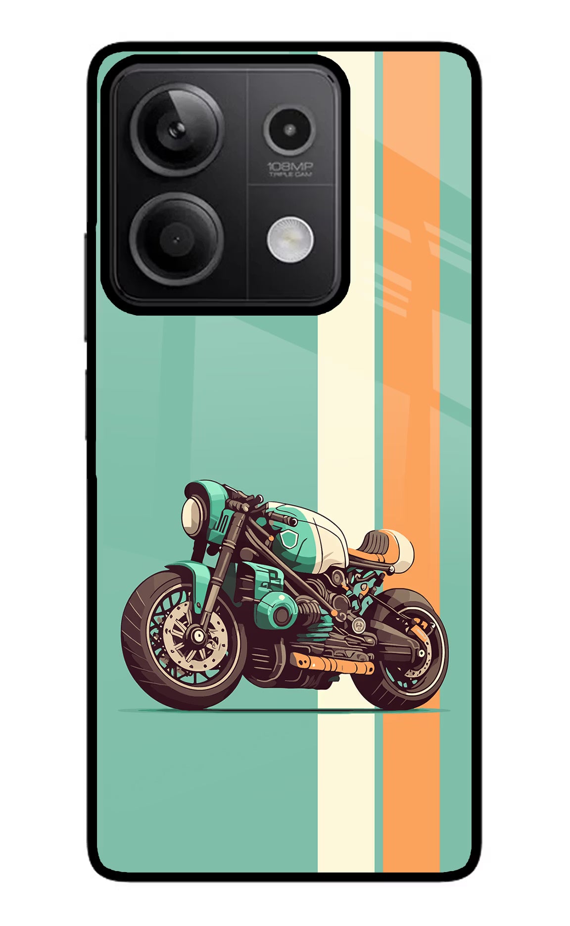 Striped Moto Drift Redmi Note 13 5G Glass Case - Striped Moto Drift Redmi Note 13 5G Glass Case Striped Moto Drift Redmi Note 13 5G Glass Case