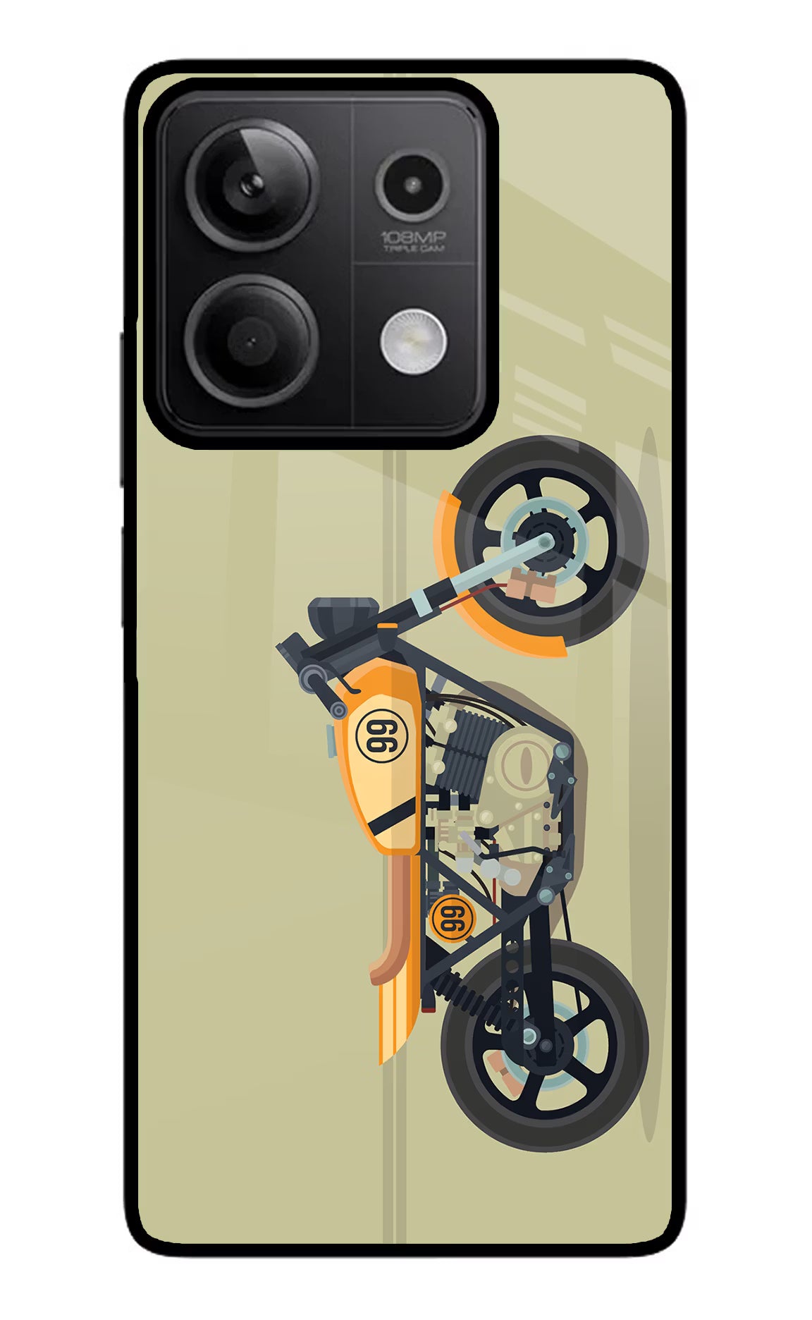 Vertical Speedster Redmi Note 13 5G Glass Case - Vertical Speedster Redmi Note 13 5G Glass Case Vertical Speedster Redmi Note 13 5G Glass Case