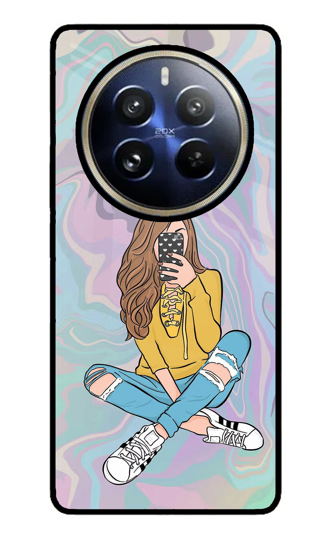 Selfie Girl Realme 12 Pro 5G/12 Pro+ 5G Glass Case - Selfie Girl Realme 12 Pro 5G/12 Pro+ 5G Glass Case Selfie Girl Realme 12 Pro 5G/12 Pro+ 5G Glass Case