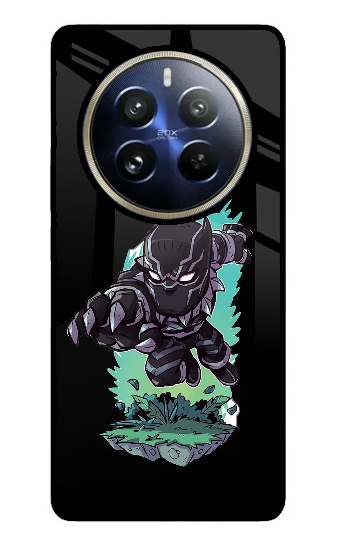 Black Panther Realme 12 Pro 5G/12 Pro+ 5G Glass Case - Black Panther Realme 12 Pro 5G/12 Pro+ 5G Glass Case Black Panther Realme 12 Pro 5G/12 Pro+ 5G Glass Case