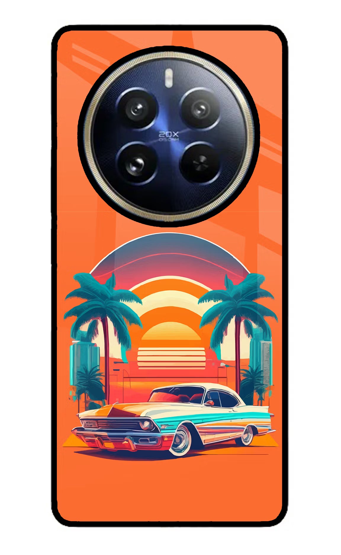Palm Drive 80s Realme 12 Pro 5G/12 Pro+ 5G Glass Case - Palm Drive 80s Realme 12 Pro 5G/12 Pro+ 5G Glass Case Palm Drive 80s Realme 12 Pro 5G/12 Pro+ 5G Glass Case