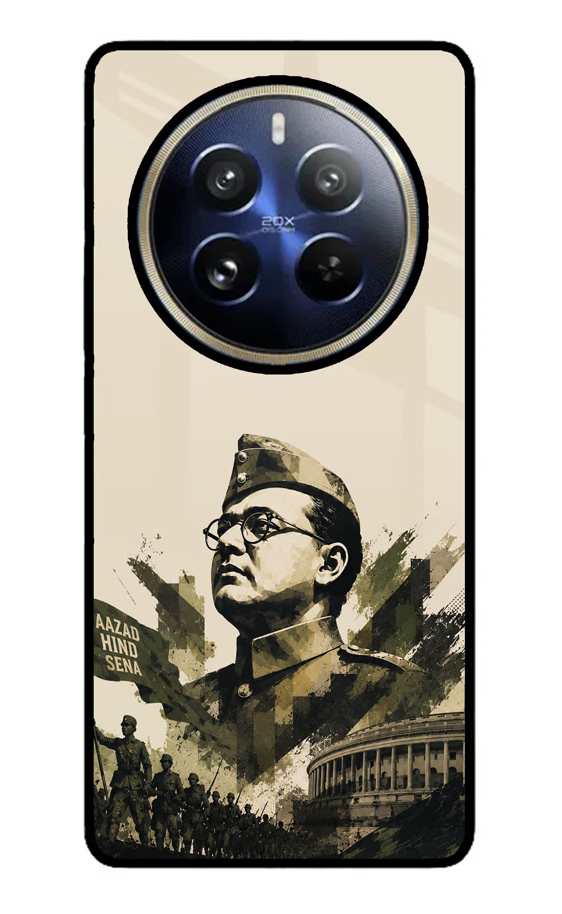 Netaji Rising Realme 12 Pro 5G/12 Pro+ 5G Glass Case - Netaji Rising Realme 12 Pro 5G/12 Pro+ 5G Glass Case Netaji Rising Realme 12 Pro 5G/12 Pro+ 5G Glass Case