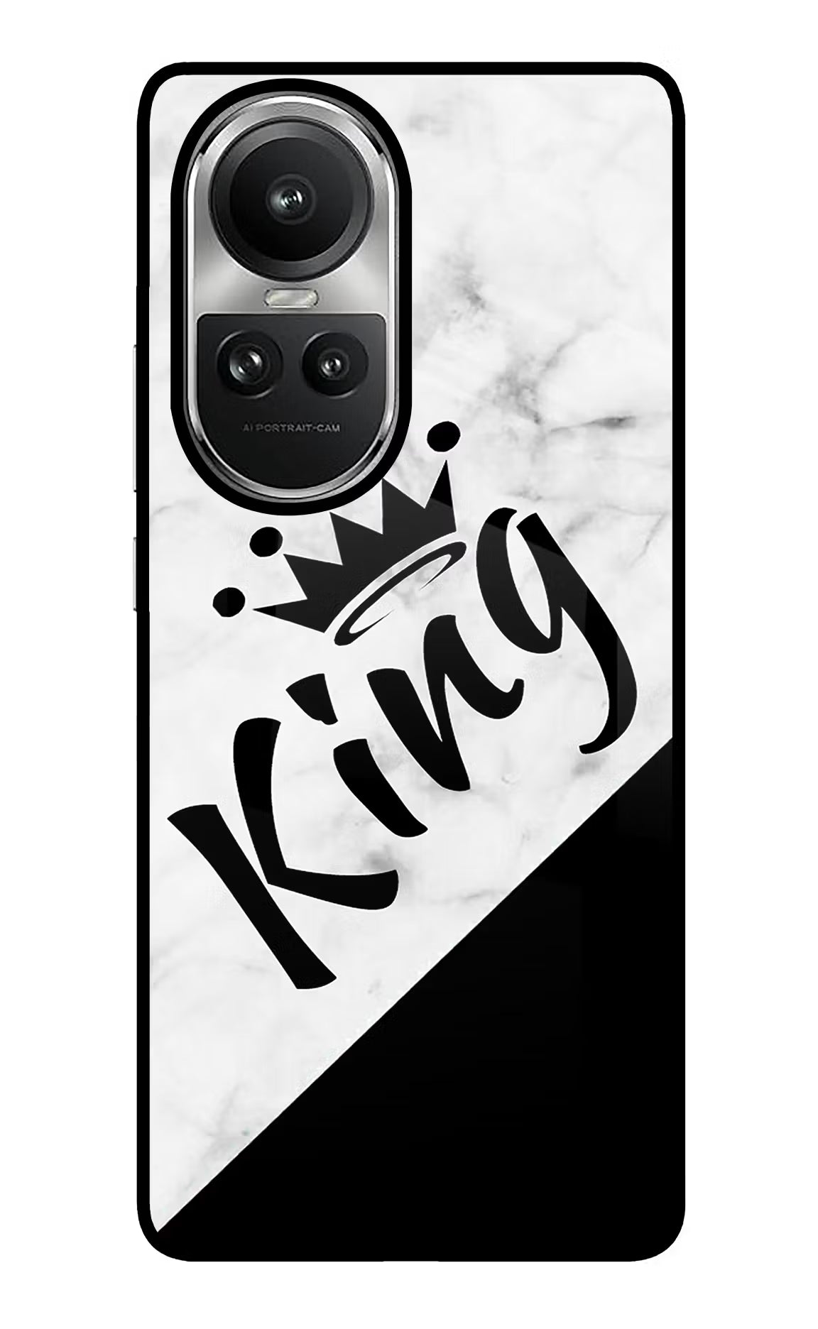 King Oppo Reno10 5G/10 Pro 5G Back Cover - King Oppo Reno10 5G/10 Pro 5G Glass Case Back Cover by Casekaro King Oppo Reno10 5G/10 Pro 5G Glass Case Back Cover by Casekaro