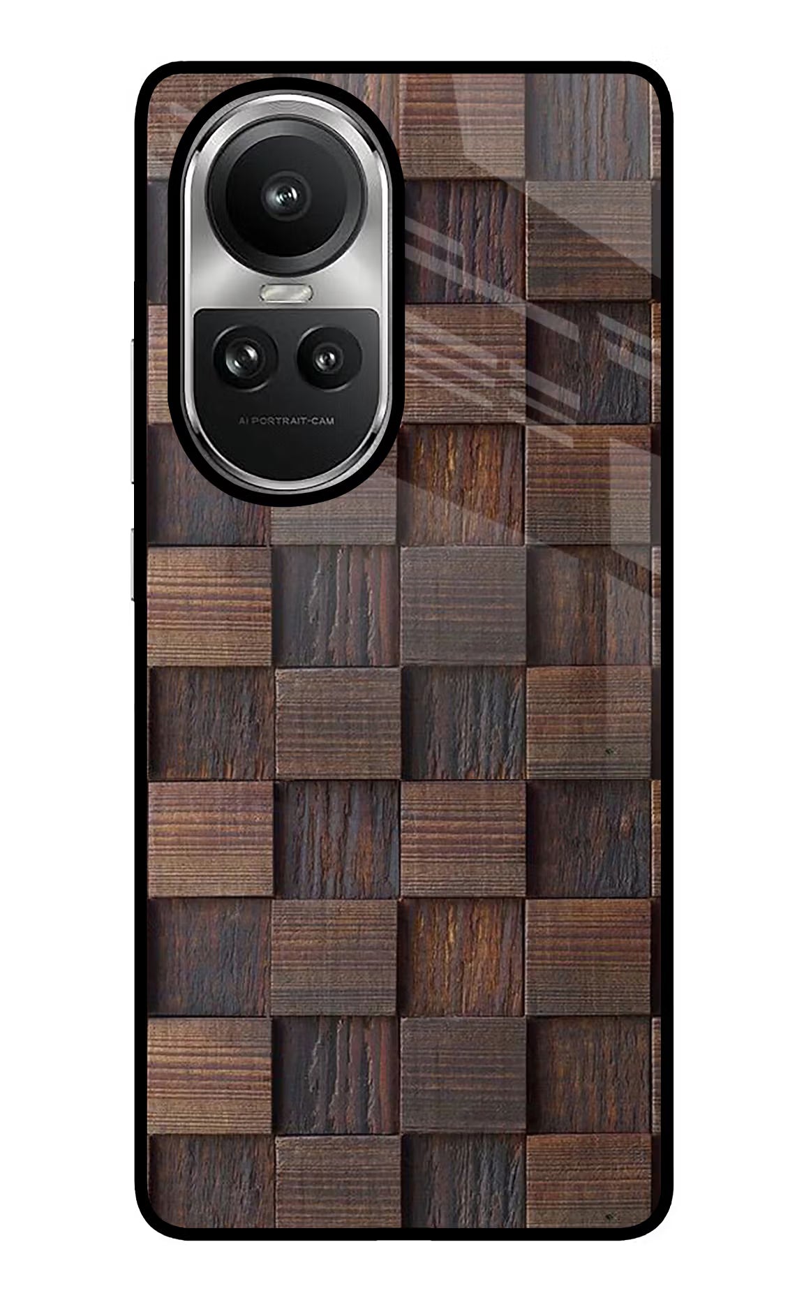 Wooden Cube Design Oppo Reno10 5G/10 Pro 5G Back Cover - Wooden Cube Design Oppo Reno10 5G/10 Pro 5G Glass Case Back Cover by Casekaro Wooden Cube Design Oppo Reno10 5G/10 Pro 5G Glass Case Back Cover by Casekaro