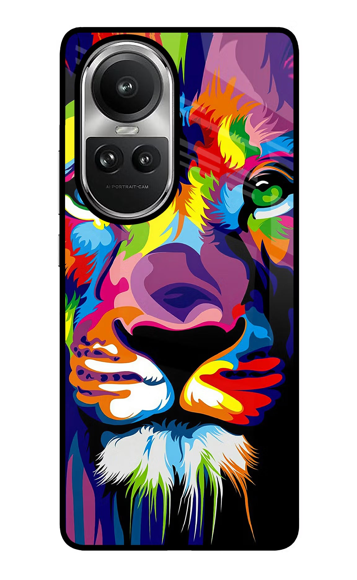 Lion Oppo Reno10 5G/10 Pro 5G Back Cover - Lion Oppo Reno10 5G/10 Pro 5G Glass Case Back Cover by Casekaro Lion Oppo Reno10 5G/10 Pro 5G Glass Case Back Cover by Casekaro