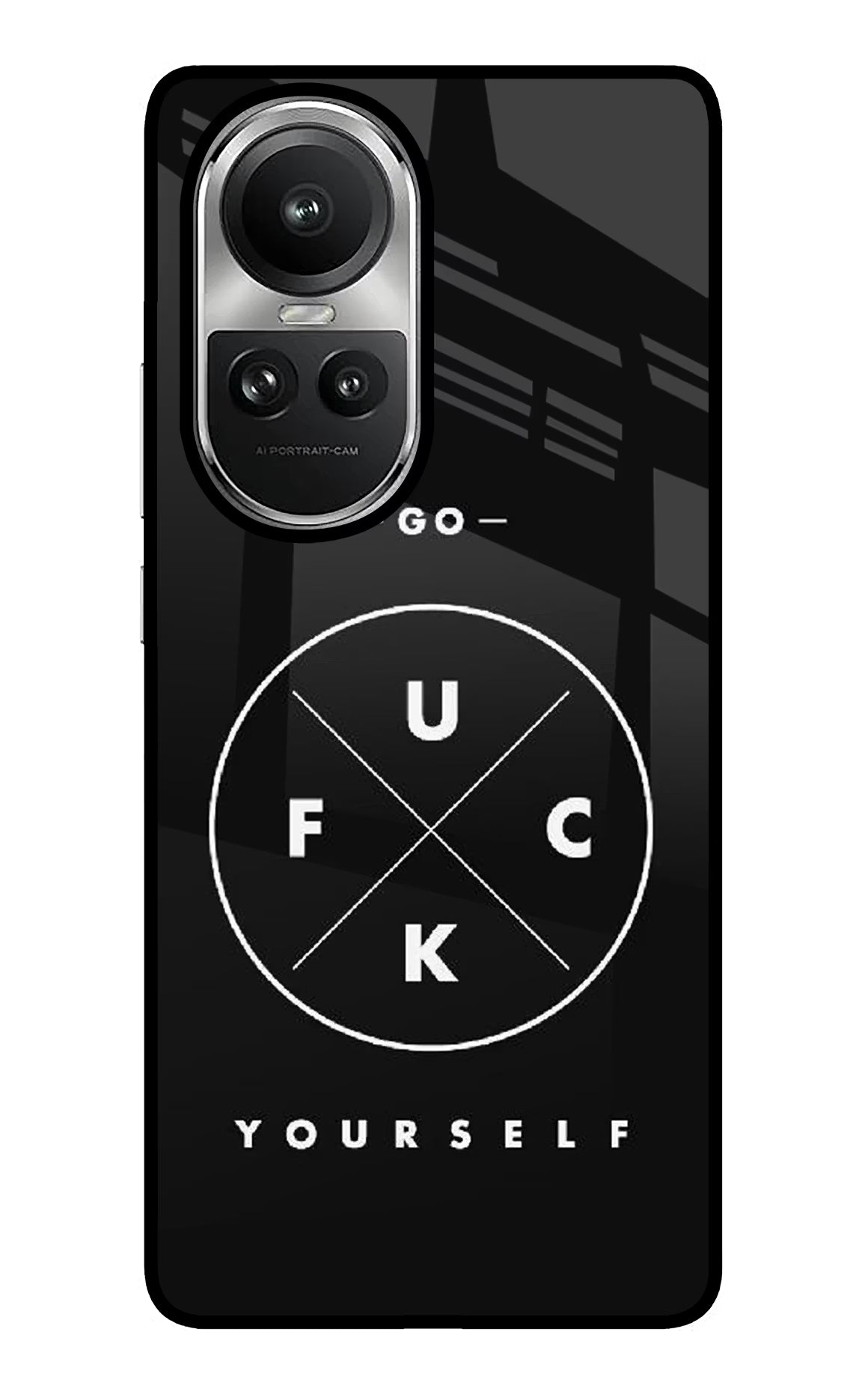 Go Fuck Yourself Oppo Reno10 5G/10 Pro 5G Back Cover - Go Fuck Yourself Oppo Reno10 5G/10 Pro 5G Glass Case Back Cover by Casekaro Go Fuck Yourself Oppo Reno10 5G/10 Pro 5G Glass Case Back Cover by Casekaro