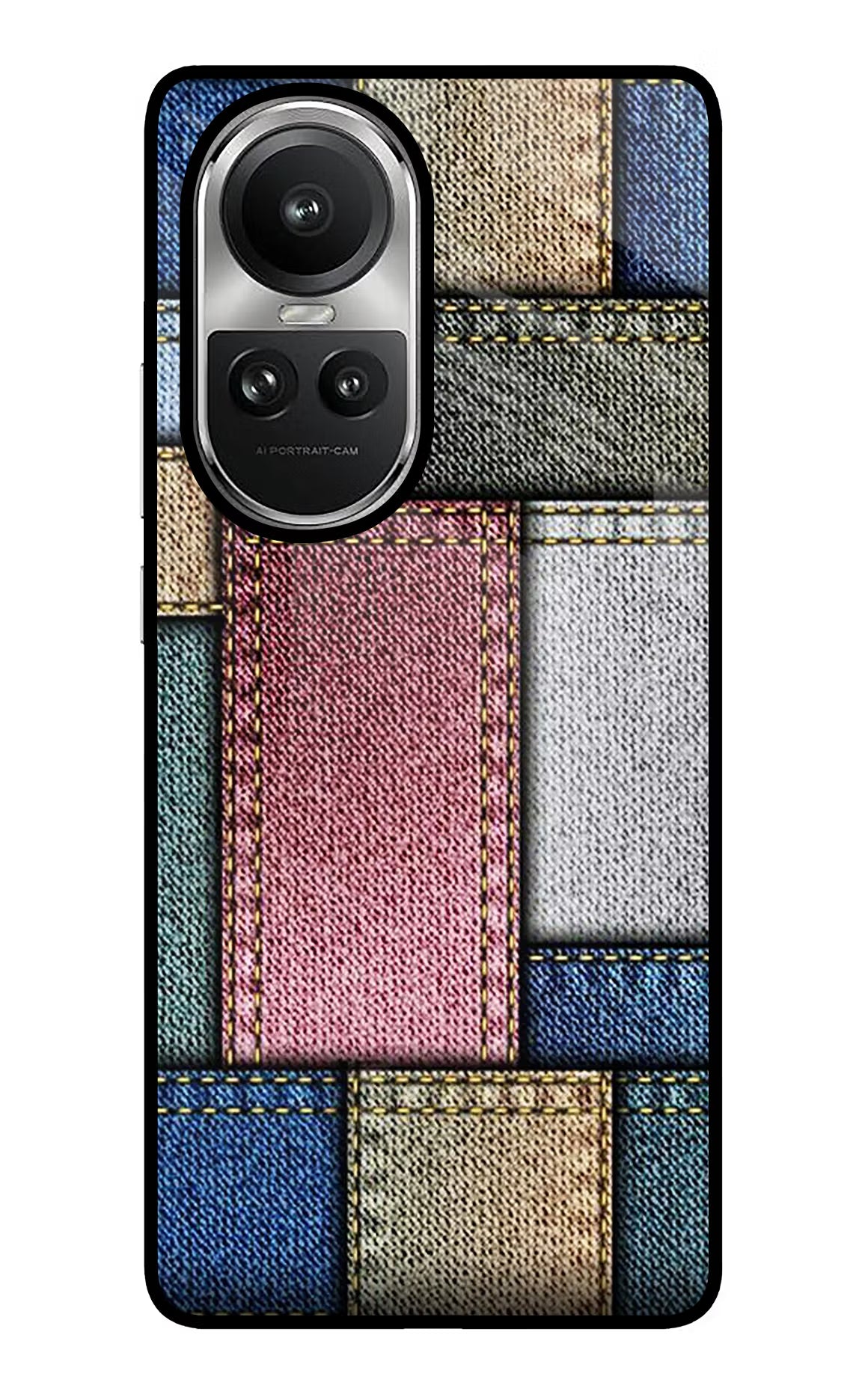 Multicolor Jeans Oppo Reno10 5G/10 Pro 5G Glass Case - Multicolor Jeans Oppo Reno10 5G/10 Pro 5G Glass Case Multicolor Jeans Oppo Reno10 5G/10 Pro 5G Glass Case