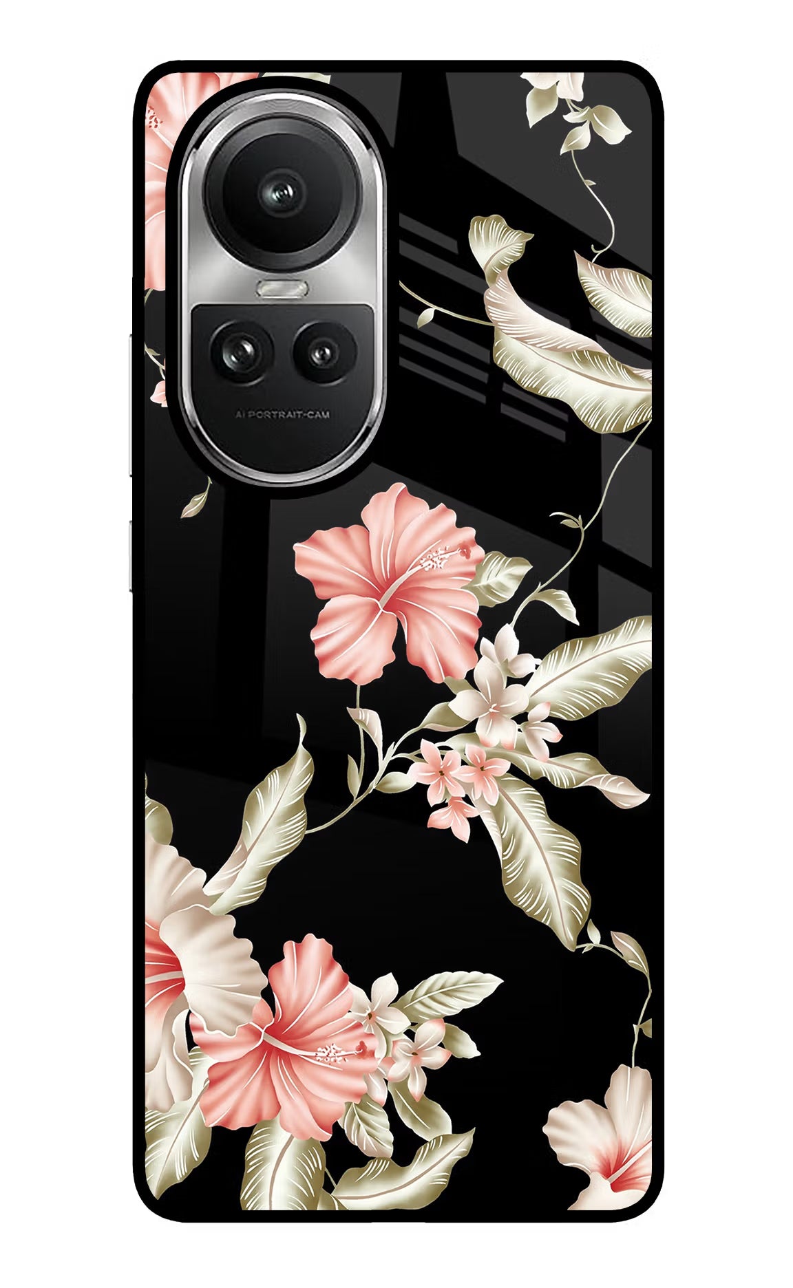 Flowers Oppo Reno10 5G/10 Pro 5G Glass Case - Flowers Oppo Reno10 5G/10 Pro 5G Glass Case Flowers Oppo Reno10 5G/10 Pro 5G Glass Case