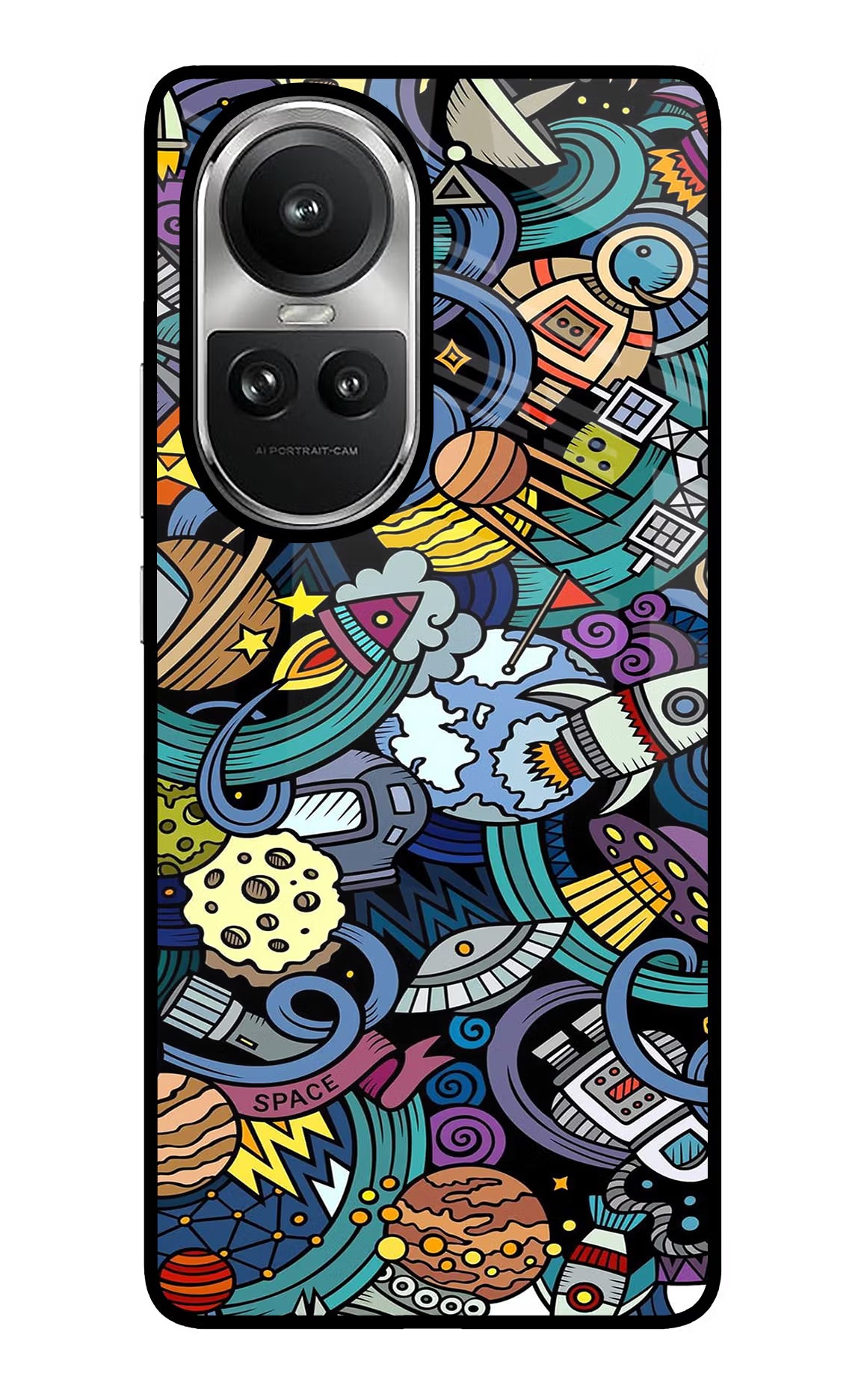 Space Abstract Oppo Reno10 5G/10 Pro 5G Back Cover - Space Abstract Oppo Reno10 5G/10 Pro 5G Glass Case Back Cover by Casekaro Space Abstract Oppo Reno10 5G/10 Pro 5G Glass Case Back Cover by Casekaro