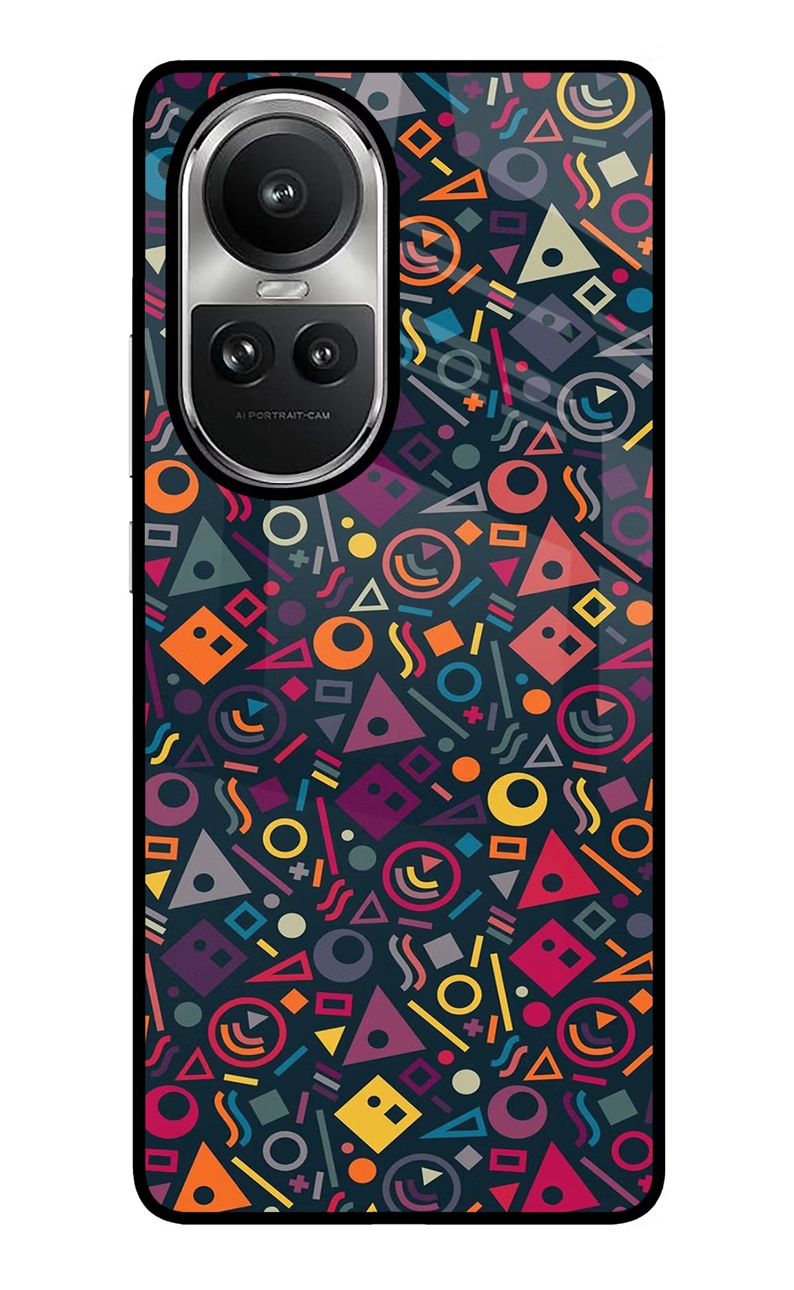 Geometric Abstract Oppo Reno10 5G/10 Pro 5G Back Cover - Geometric Abstract Oppo Reno10 5G/10 Pro 5G Glass Case Back Cover by Casekaro Geometric Abstract Oppo Reno10 5G/10 Pro 5G Glass Case Back Cover by Casekaro
