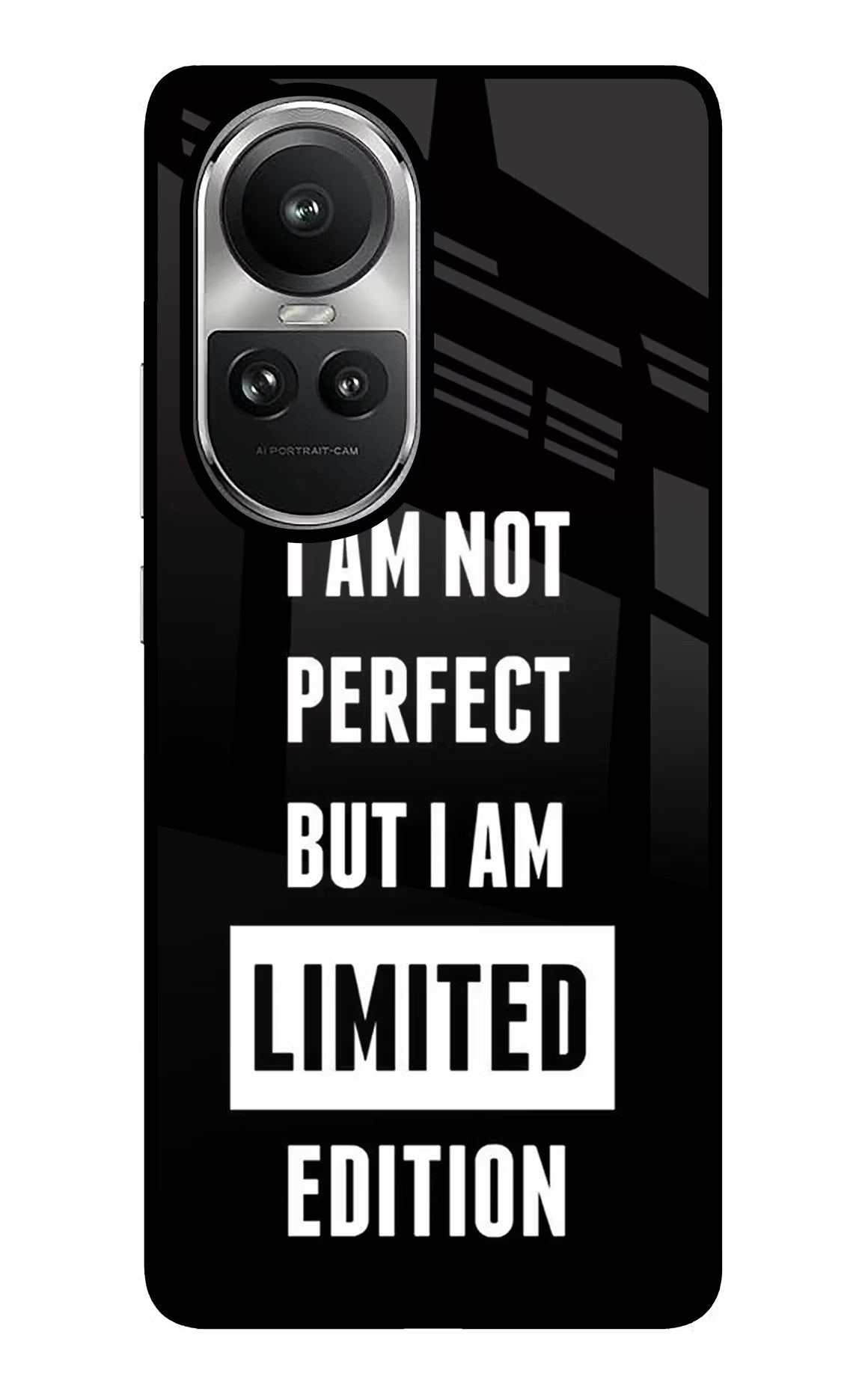 I Am Not Perfect But I Am Limited Edition Oppo Reno10 5G/10 Pro 5G Back Cover - I Am Not Perfect But I Am Limited Edition Oppo Reno10 5G/10 Pro 5G Glass Case Back Cover by Casekaro I Am Not Perfect But I Am Limited Edition Oppo Reno10 5G/10 Pro 5G Glass Case Back Cover by Casekaro