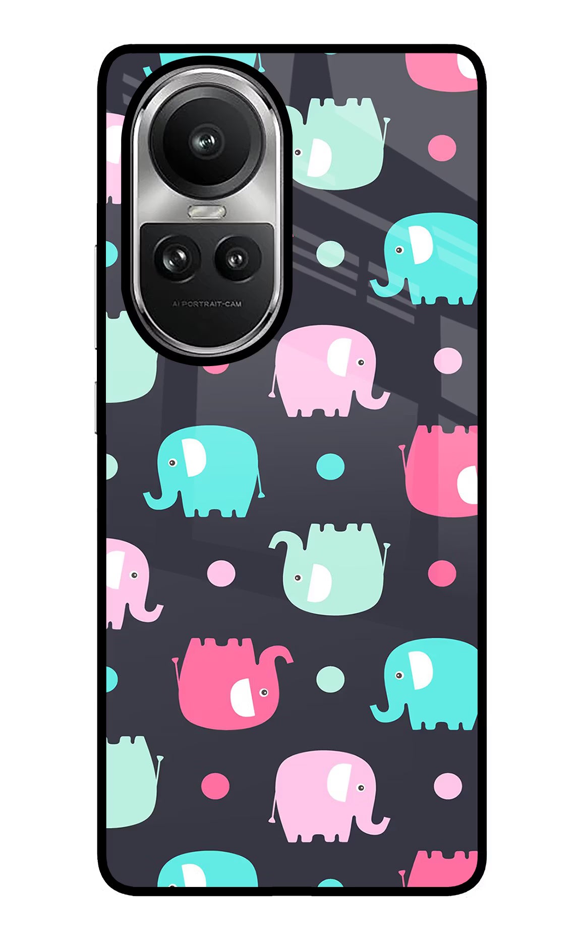 Elephants Oppo Reno10 5G/10 Pro 5G Glass Case - Elephants Oppo Reno10 5G/10 Pro 5G Glass Case Elephants Oppo Reno10 5G/10 Pro 5G Glass Case