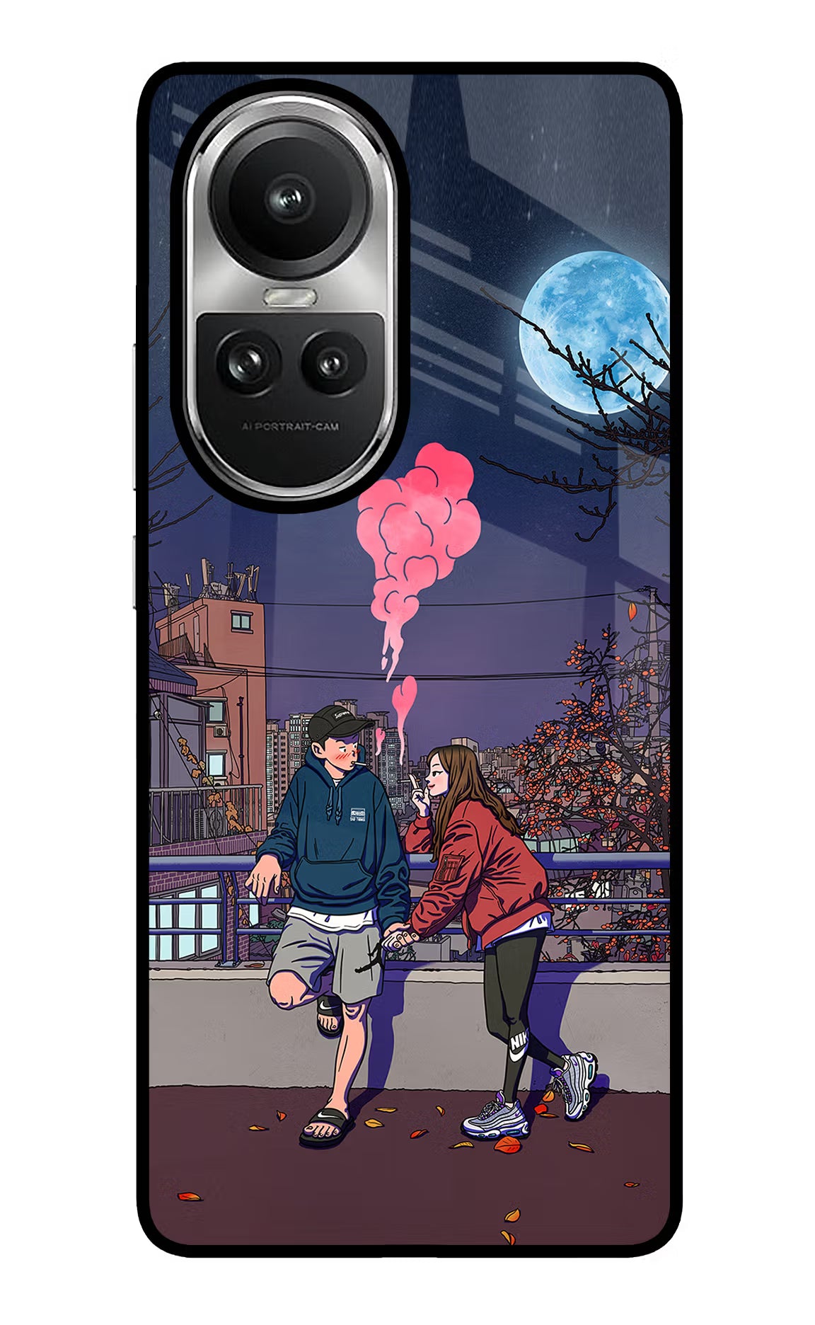 Chilling Couple Oppo Reno10 5G/10 Pro 5G Back Cover - Chilling Couple Oppo Reno10 5G/10 Pro 5G Glass Case Back Cover by Casekaro Chilling Couple Oppo Reno10 5G/10 Pro 5G Glass Case Back Cover by Casekaro