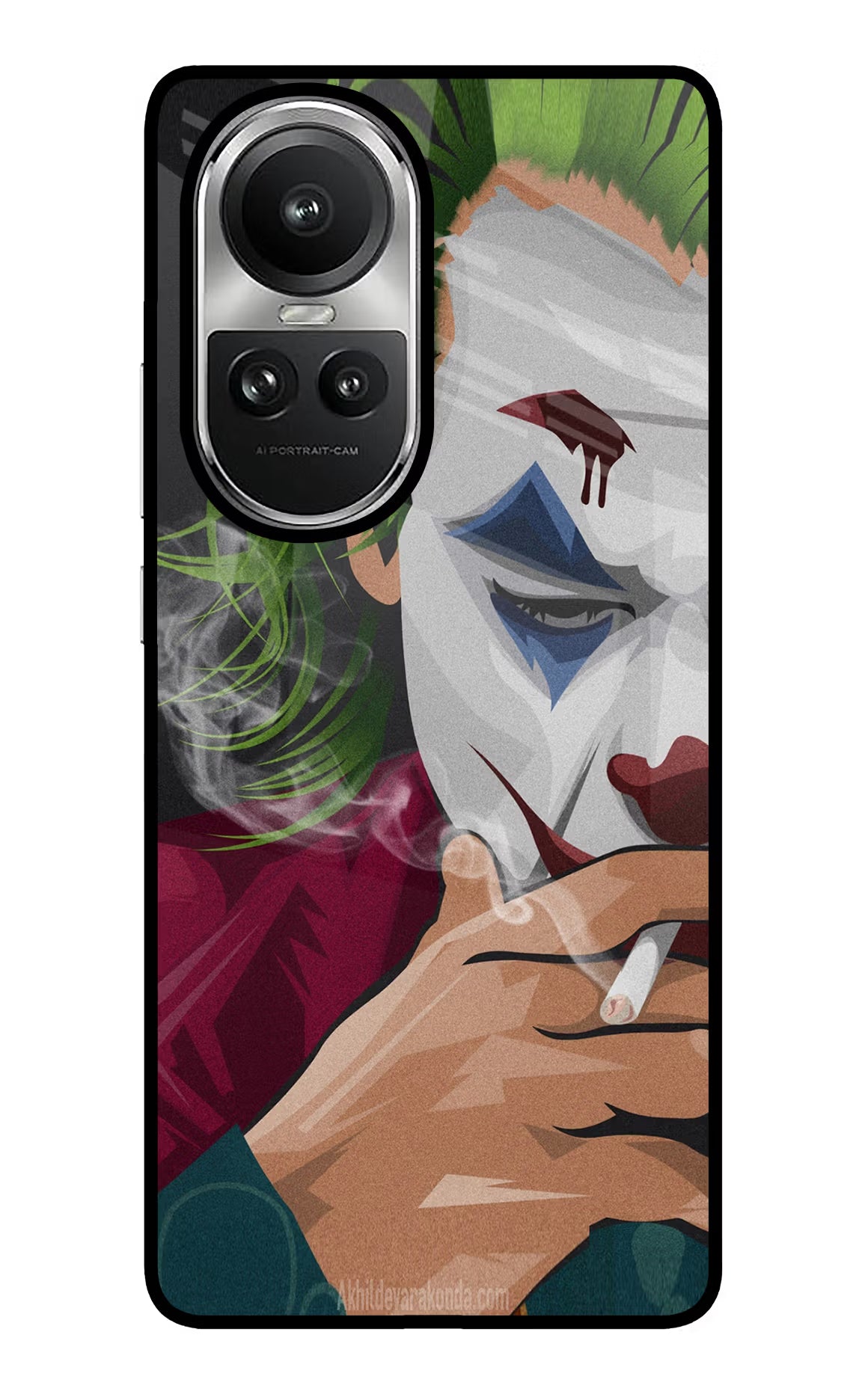 Joker Smoking Oppo Reno10 5G/10 Pro 5G Glass Case - Joker Smoking Oppo Reno10 5G/10 Pro 5G Glass Case Joker Smoking Oppo Reno10 5G/10 Pro 5G Glass Case