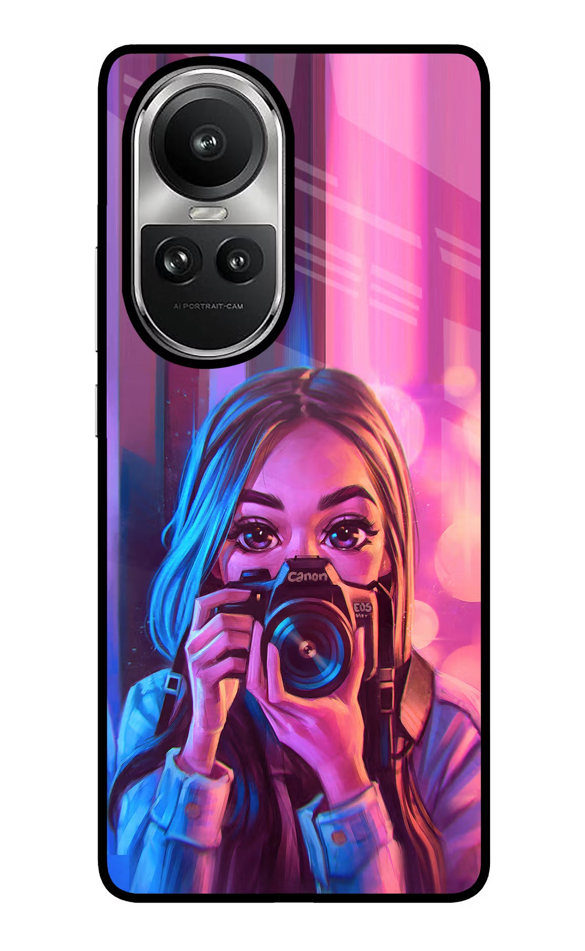 Girl Photographer Oppo Reno10 5G/10 Pro 5G Glass Case - Girl Photographer Oppo Reno10 5G/10 Pro 5G Glass Case Girl Photographer Oppo Reno10 5G/10 Pro 5G Glass Case
