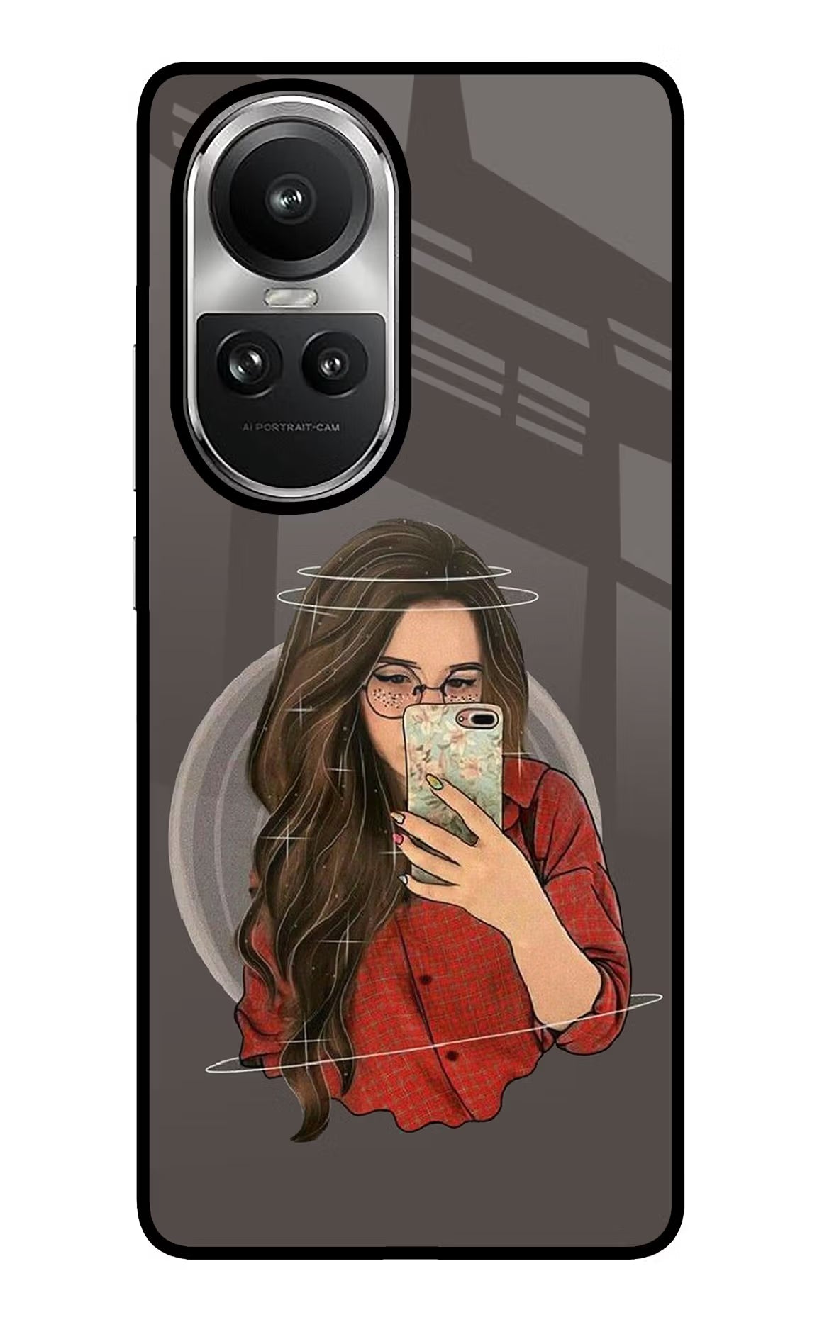 Selfie Queen Oppo Reno10 5G/10 Pro 5G Back Cover - Selfie Queen Oppo Reno10 5G/10 Pro 5G Glass Case Back Cover by Casekaro Selfie Queen Oppo Reno10 5G/10 Pro 5G Glass Case Back Cover by Casekaro