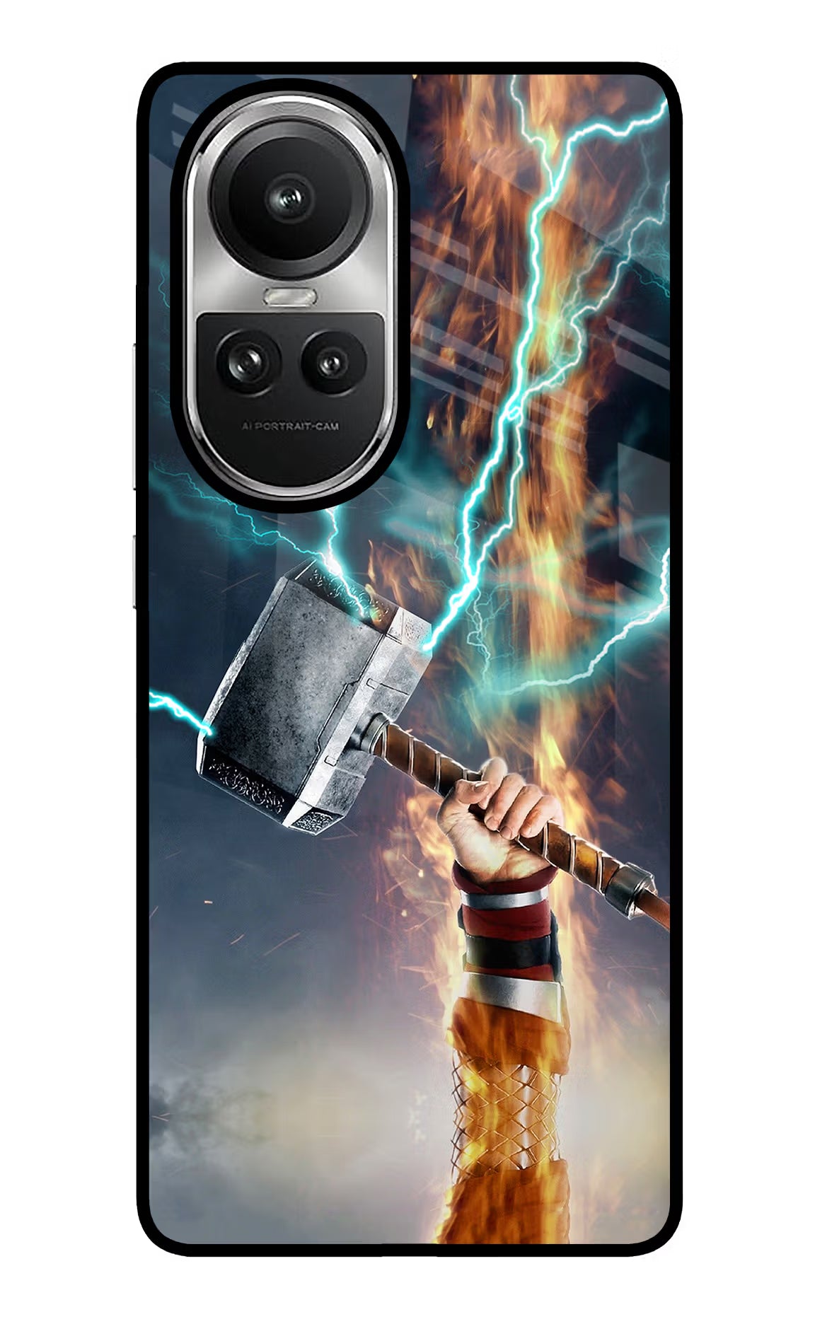 Thor Hammer Mjolnir Oppo Reno10 5G/10 Pro 5G Back Cover - Thor Hammer Mjolnir Oppo Reno10 5G/10 Pro 5G Glass Case Back Cover by Casekaro Thor Hammer Mjolnir Oppo Reno10 5G/10 Pro 5G Glass Case Back Cover by Casekaro