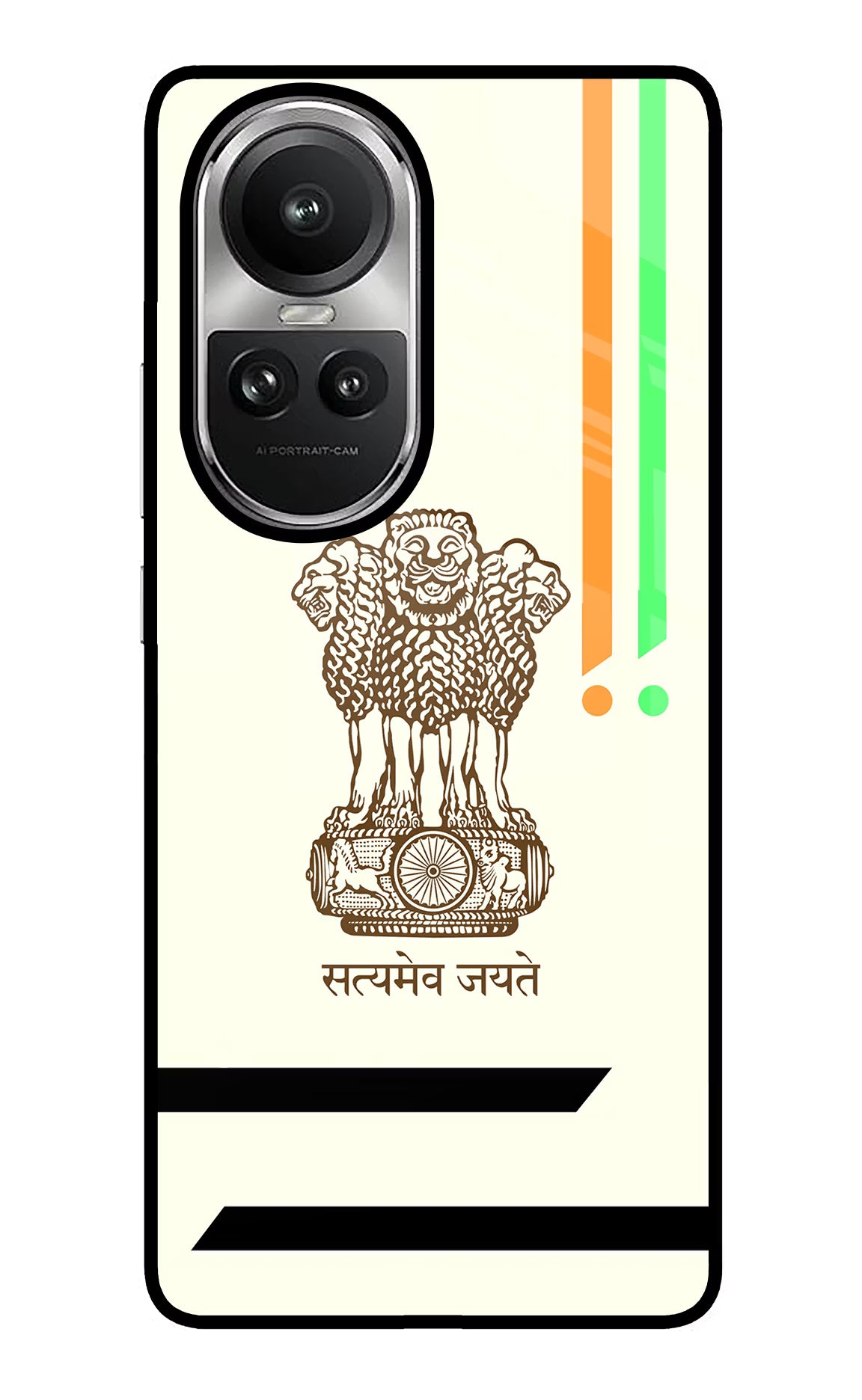 Satyamev Jayate Brown Logo Oppo Reno10 5G/10 Pro 5G Back Cover - Satyamev Jayate Brown Logo Oppo Reno10 5G/10 Pro 5G Glass Case Back Cover by Casekaro Satyamev Jayate Brown Logo Oppo Reno10 5G/10 Pro 5G Glass Case Back Cover by Casekaro
