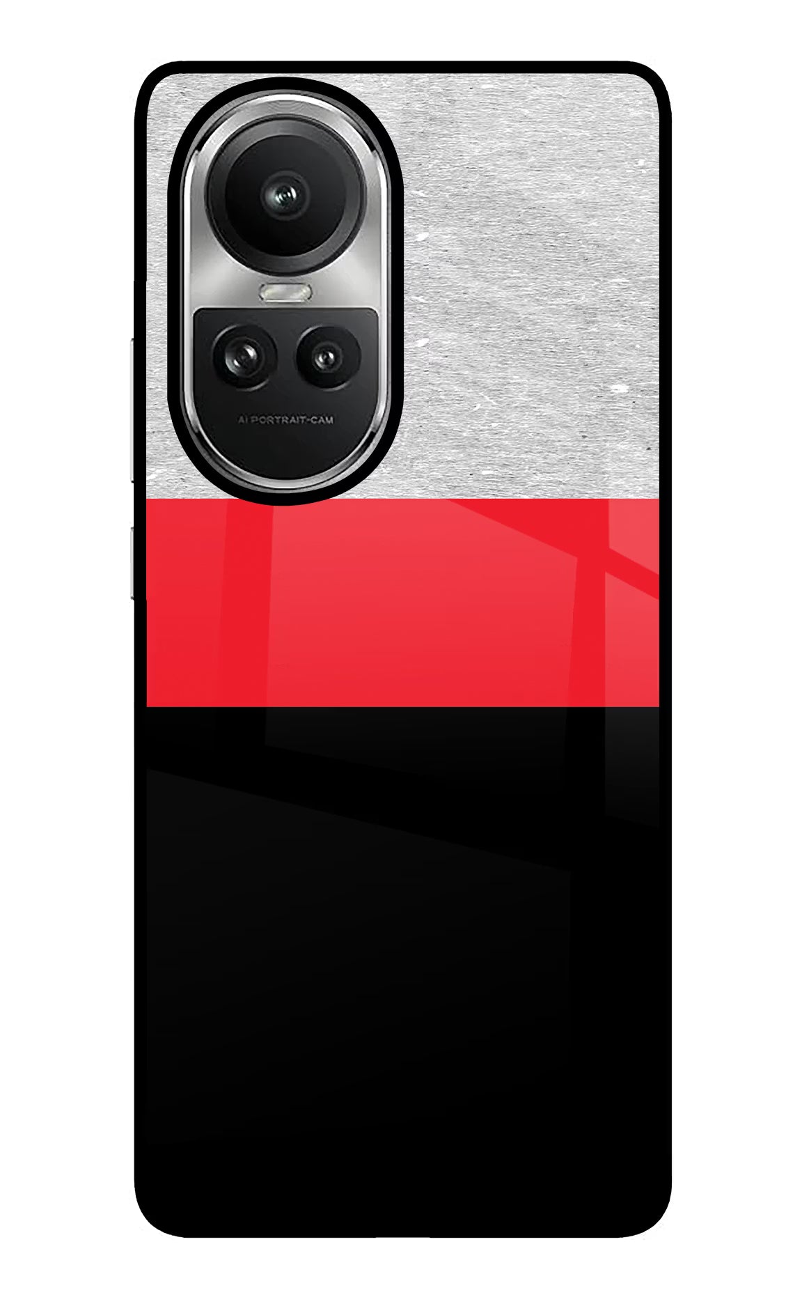 Tri Color Pattern Oppo Reno10 5G/10 Pro 5G Back Cover - Tri Color Pattern Oppo Reno10 5G/10 Pro 5G Glass Case Back Cover by Casekaro Tri Color Pattern Oppo Reno10 5G/10 Pro 5G Glass Case Back Cover by Casekaro