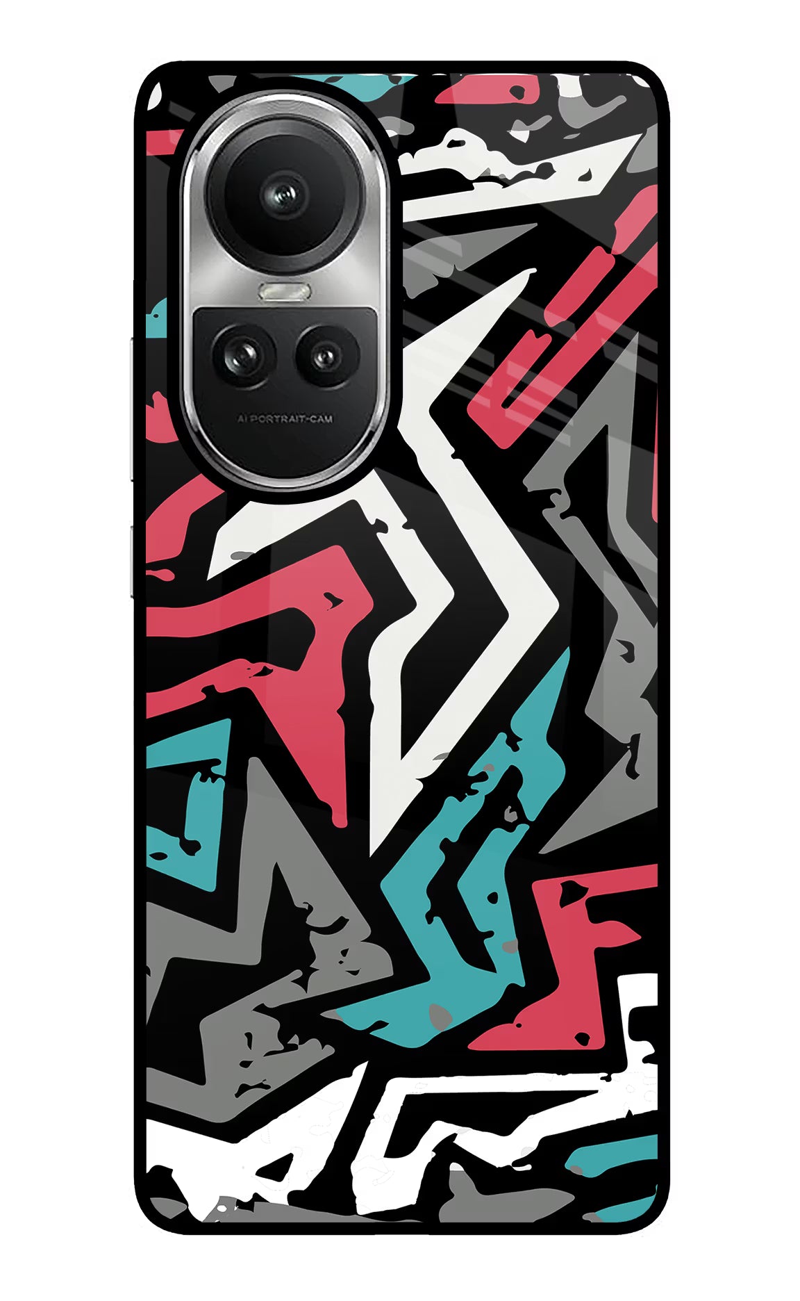 Geometric Graffiti Oppo Reno10 5G/10 Pro 5G Glass Case - Geometric Graffiti Oppo Reno10 5G/10 Pro 5G Glass Case Geometric Graffiti Oppo Reno10 5G/10 Pro 5G Glass Case