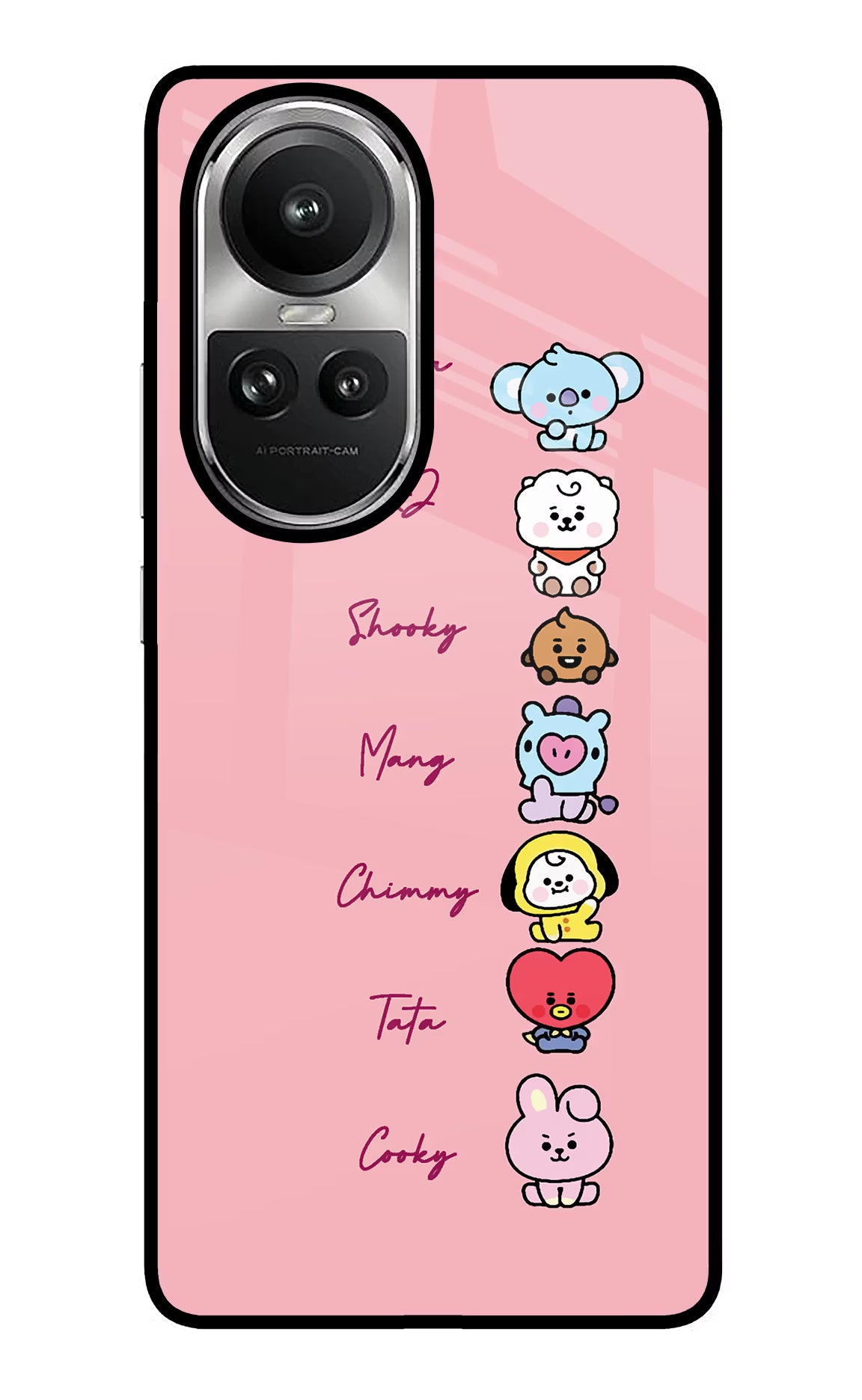 BTS names Oppo Reno10 5G/10 Pro 5G Back Cover - BTS names Oppo Reno10 5G/10 Pro 5G Glass Case Back Cover by Casekaro BTS names Oppo Reno10 5G/10 Pro 5G Glass Case Back Cover by Casekaro