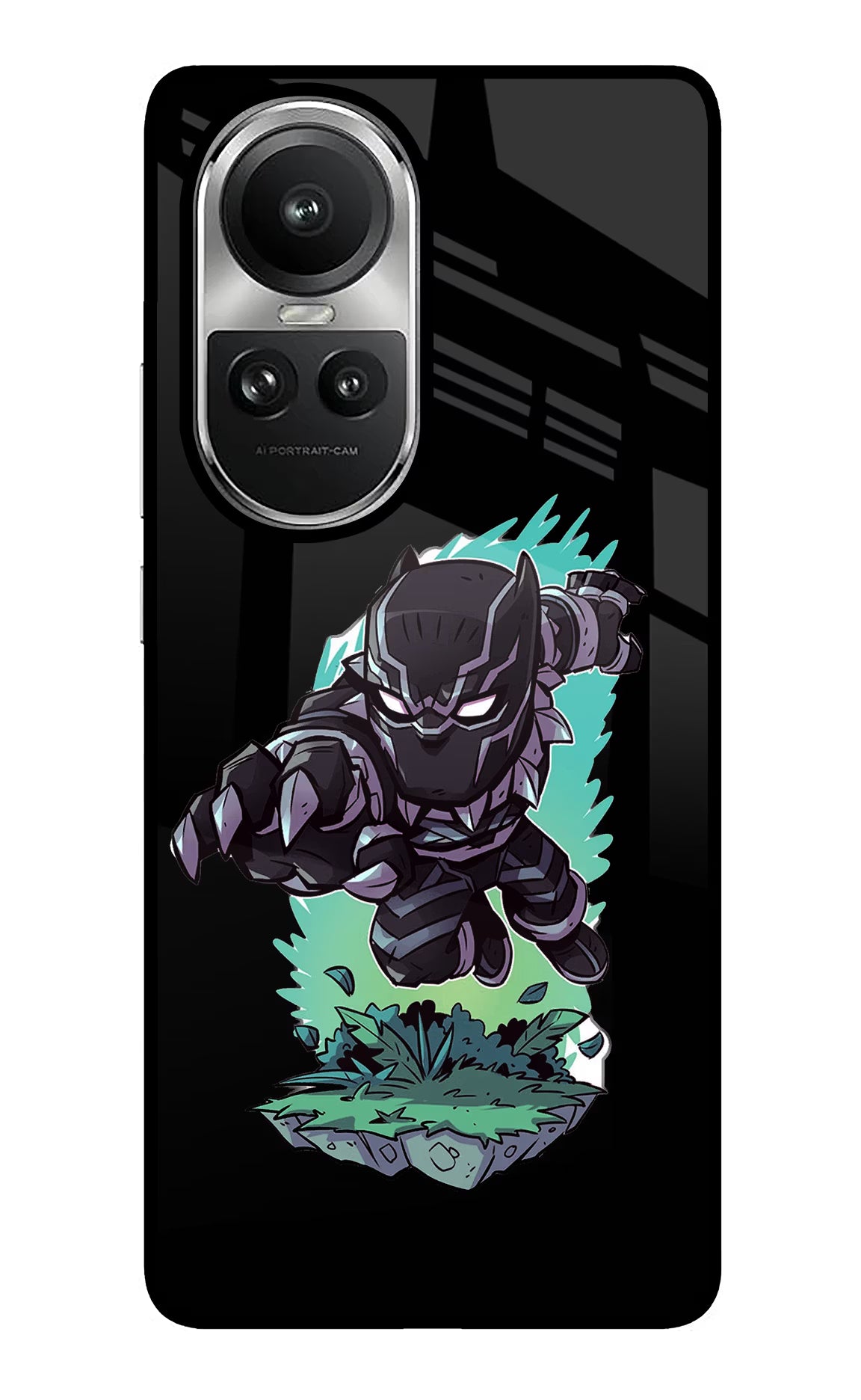 Black Panther Oppo Reno10 5G/10 Pro 5G Back Cover - Black Panther Oppo Reno10 5G/10 Pro 5G Glass Case Back Cover by Casekaro Black Panther Oppo Reno10 5G/10 Pro 5G Glass Case Back Cover by Casekaro