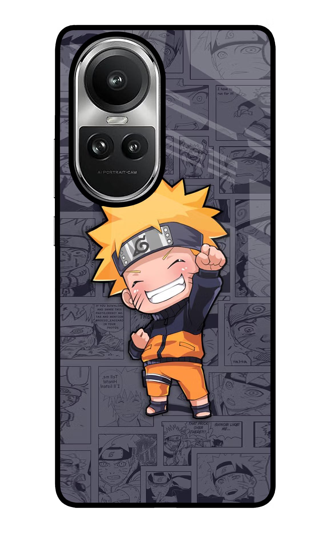 Chota Naruto Oppo Reno10 5G/10 Pro 5G Back Cover - Chota Naruto Oppo Reno10 5G/10 Pro 5G Glass Case Back Cover by Casekaro Chota Naruto Oppo Reno10 5G/10 Pro 5G Glass Case Back Cover by Casekaro