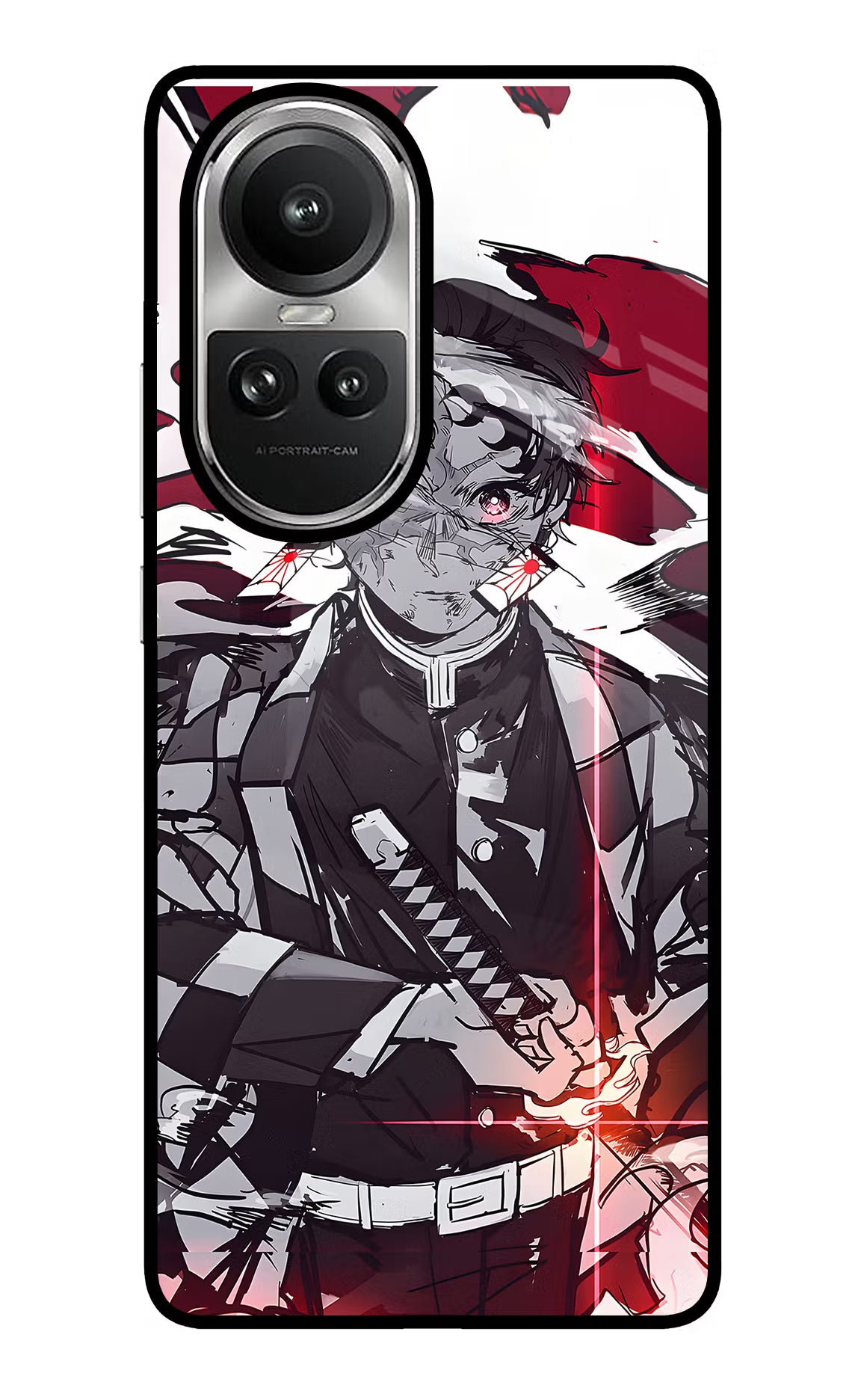 Demon Slayer Oppo Reno10 5G/10 Pro 5G Back Cover - Demon Slayer Oppo Reno10 5G/10 Pro 5G Glass Case Back Cover by Casekaro Demon Slayer Oppo Reno10 5G/10 Pro 5G Glass Case Back Cover by Casekaro