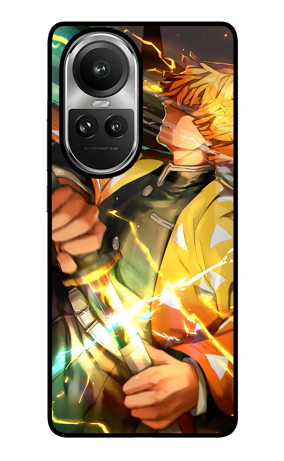 Demon Slayer Oppo Reno10 5G/10 Pro 5G Back Cover - Demon Slayer Oppo Reno10 5G/10 Pro 5G Glass Case Back Cover by Casekaro Demon Slayer Oppo Reno10 5G/10 Pro 5G Glass Case Back Cover by Casekaro