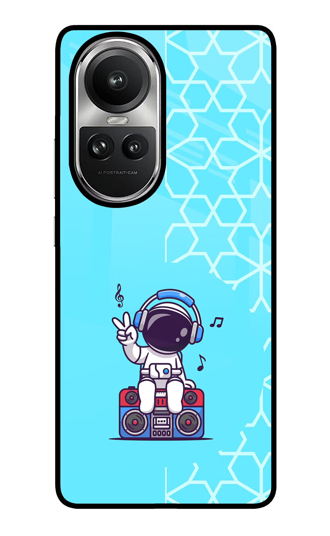 Cute Astronaut Chilling Oppo Reno10 5G/10 Pro 5G Glass Case - Cute Astronaut Chilling Oppo Reno10 5G/10 Pro 5G Glass Case Cute Astronaut Chilling Oppo Reno10 5G/10 Pro 5G Glass Case