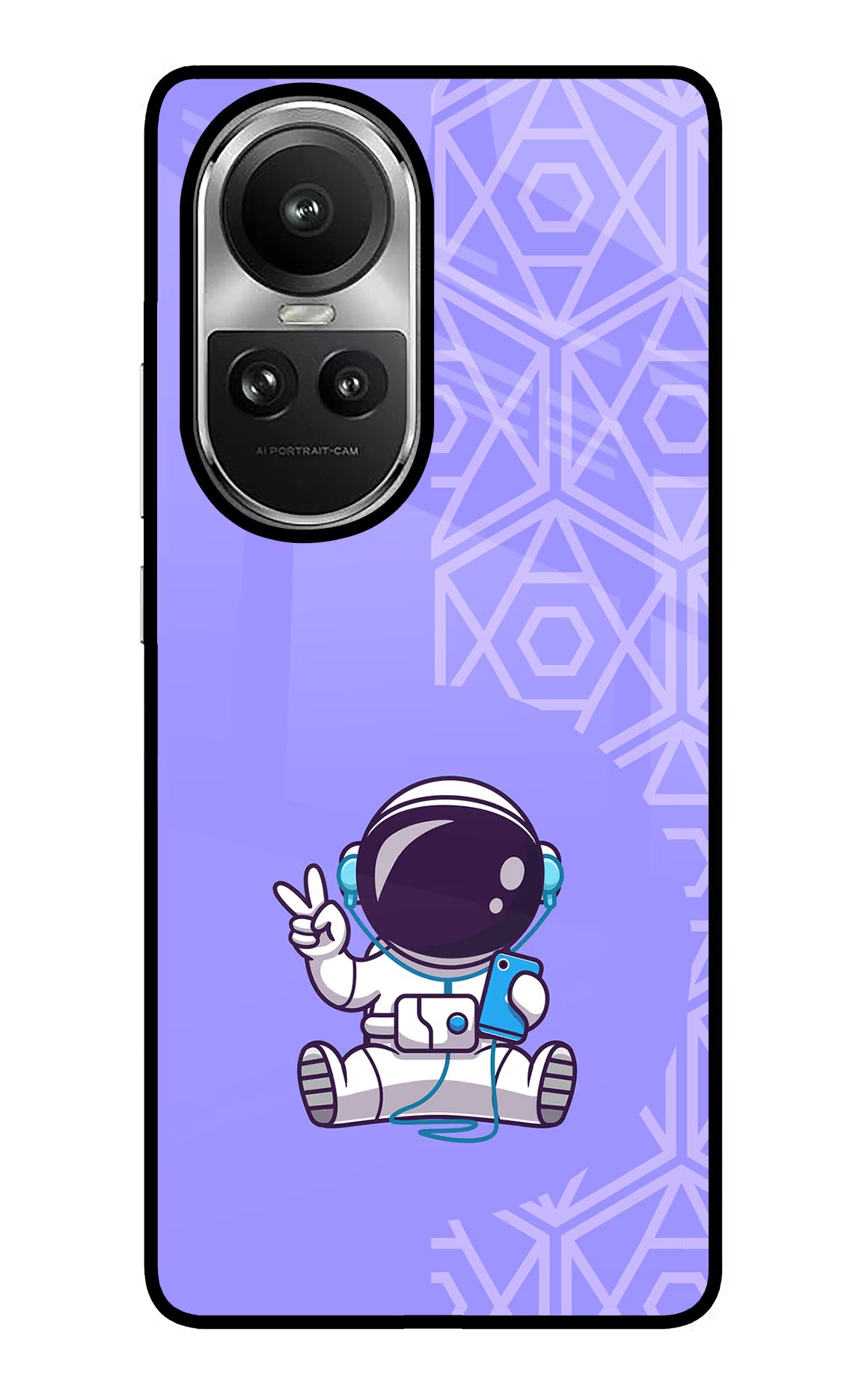 Cute Astronaut Chilling Oppo Reno10 5G/10 Pro 5G Glass Case - Cute Astronaut Chilling Oppo Reno10 5G/10 Pro 5G Glass Case Cute Astronaut Chilling Oppo Reno10 5G/10 Pro 5G Glass Case