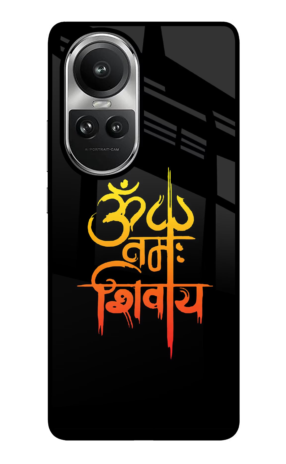 Om Namah Shivay Oppo Reno10 5G/10 Pro 5G Back Cover - Om Namah Shivay Oppo Reno10 5G/10 Pro 5G Glass Case Back Cover by Casekaro Om Namah Shivay Oppo Reno10 5G/10 Pro 5G Glass Case Back Cover by Casekaro
