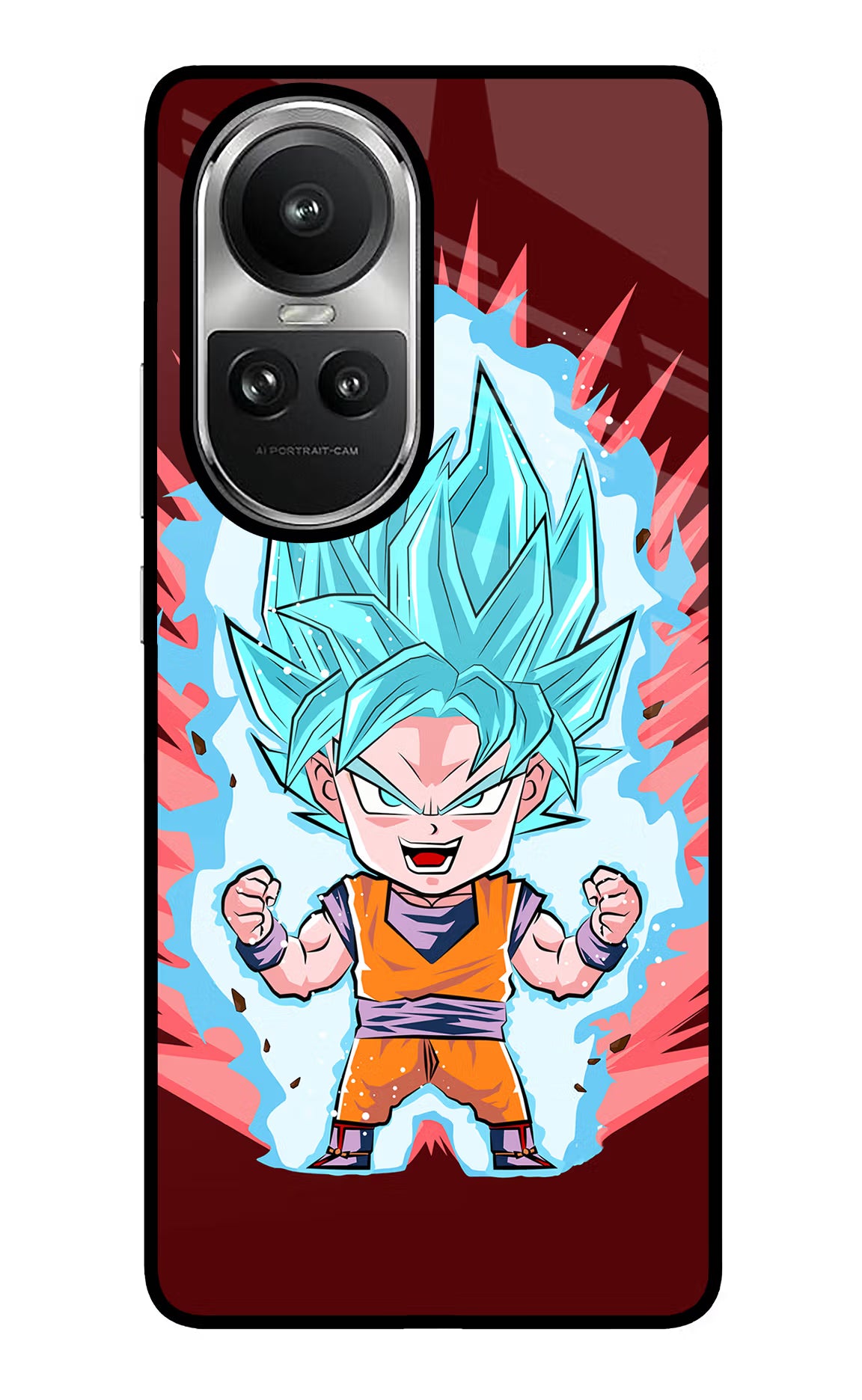 Goku Little Oppo Reno10 5G/10 Pro 5G Back Cover - Goku Little Oppo Reno10 5G/10 Pro 5G Glass Case Back Cover by Casekaro Goku Little Oppo Reno10 5G/10 Pro 5G Glass Case Back Cover by Casekaro