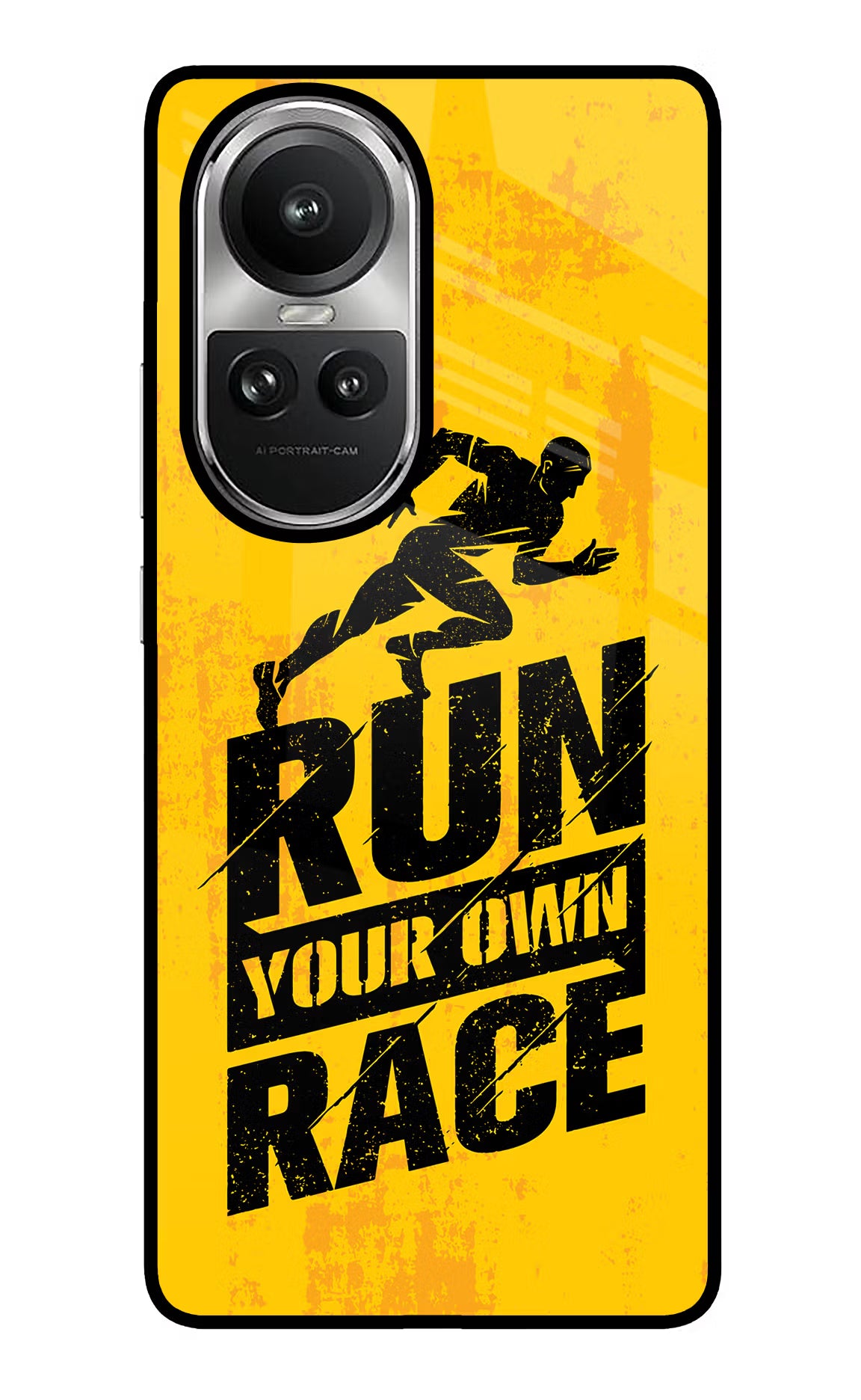 Run Your Own Race Oppo Reno10 5G/10 Pro 5G Back Cover - Run Your Own Race Oppo Reno10 5G/10 Pro 5G Glass Case Back Cover by Casekaro Run Your Own Race Oppo Reno10 5G/10 Pro 5G Glass Case Back Cover by Casekaro