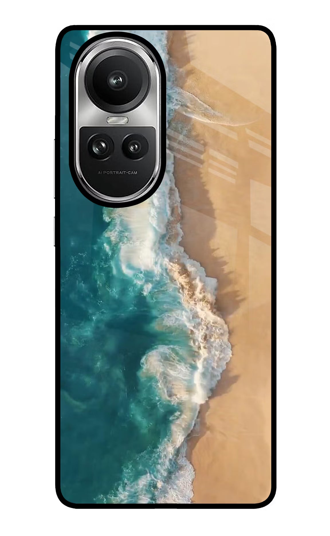 Ocean Beach Oppo Reno10 5G/10 Pro 5G Back Cover - Ocean Beach Oppo Reno10 5G/10 Pro 5G Glass Case Back Cover by Casekaro Ocean Beach Oppo Reno10 5G/10 Pro 5G Glass Case Back Cover by Casekaro