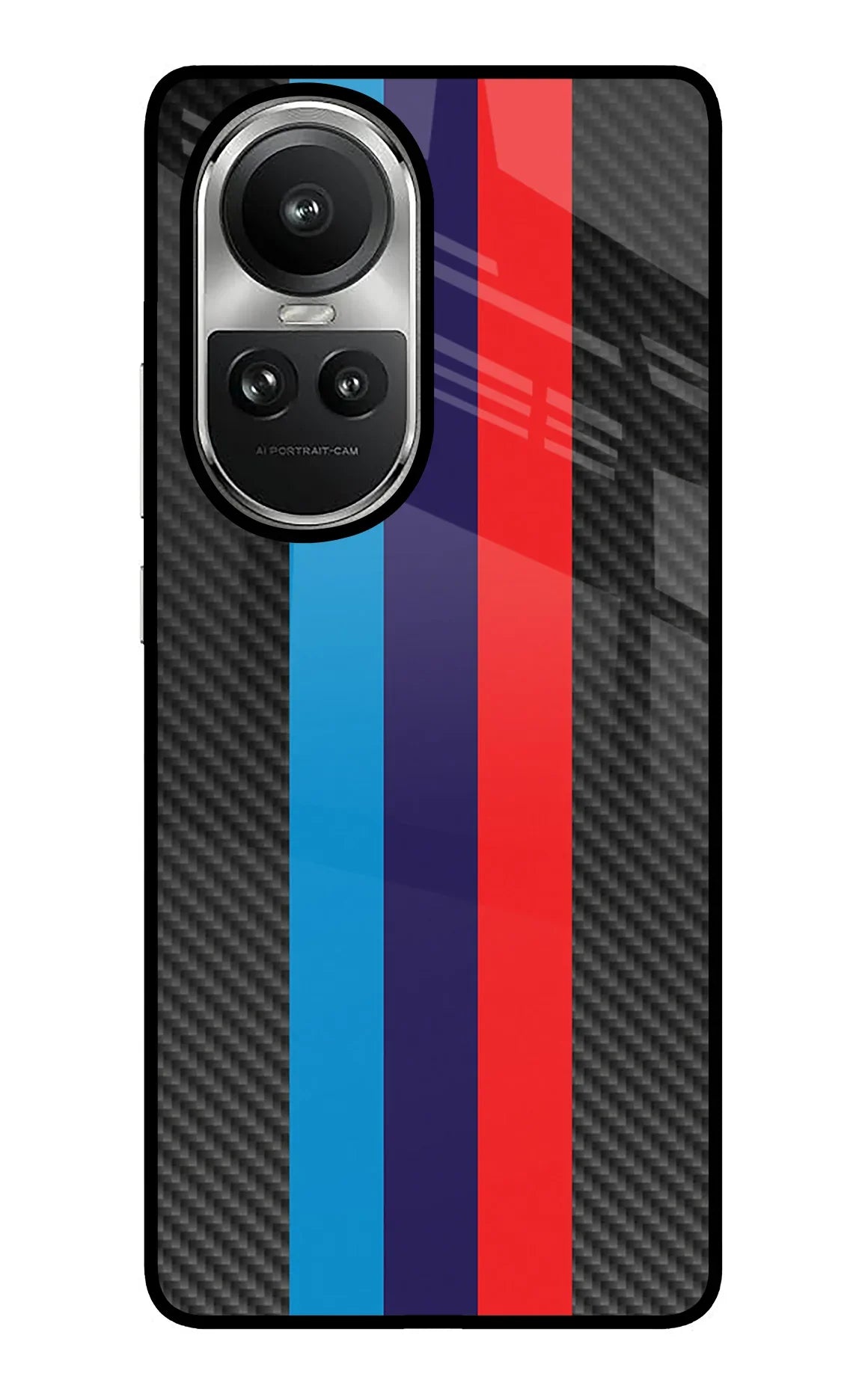 BMW Stripes Pattern Oppo Reno10 5G/10 Pro 5G Glass Case - BMW Stripes Pattern Oppo Reno10 5G/10 Pro 5G Glass Case BMW Stripes Pattern Oppo Reno10 5G/10 Pro 5G Glass Case